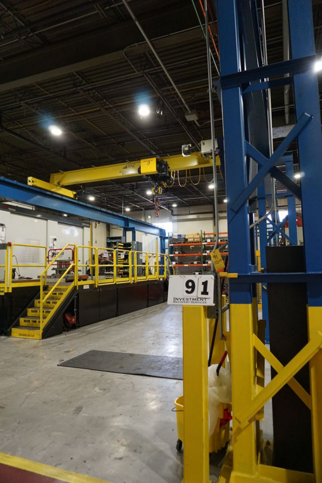 HSC COMPLETE SELF SUPPORTING BRIDGE CRANE SYSTEM, 28' X 55' X 18' HIGH W/ 7.5 TON ELEC HOIST