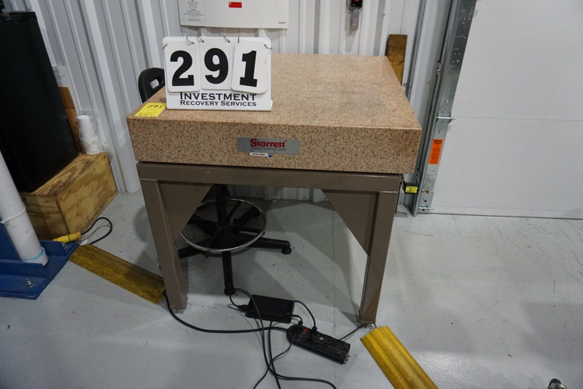 STARRETT GRANITE SURFACE PLATE ON STAND, GRADE B, APPROX 3' X 4' X 6"