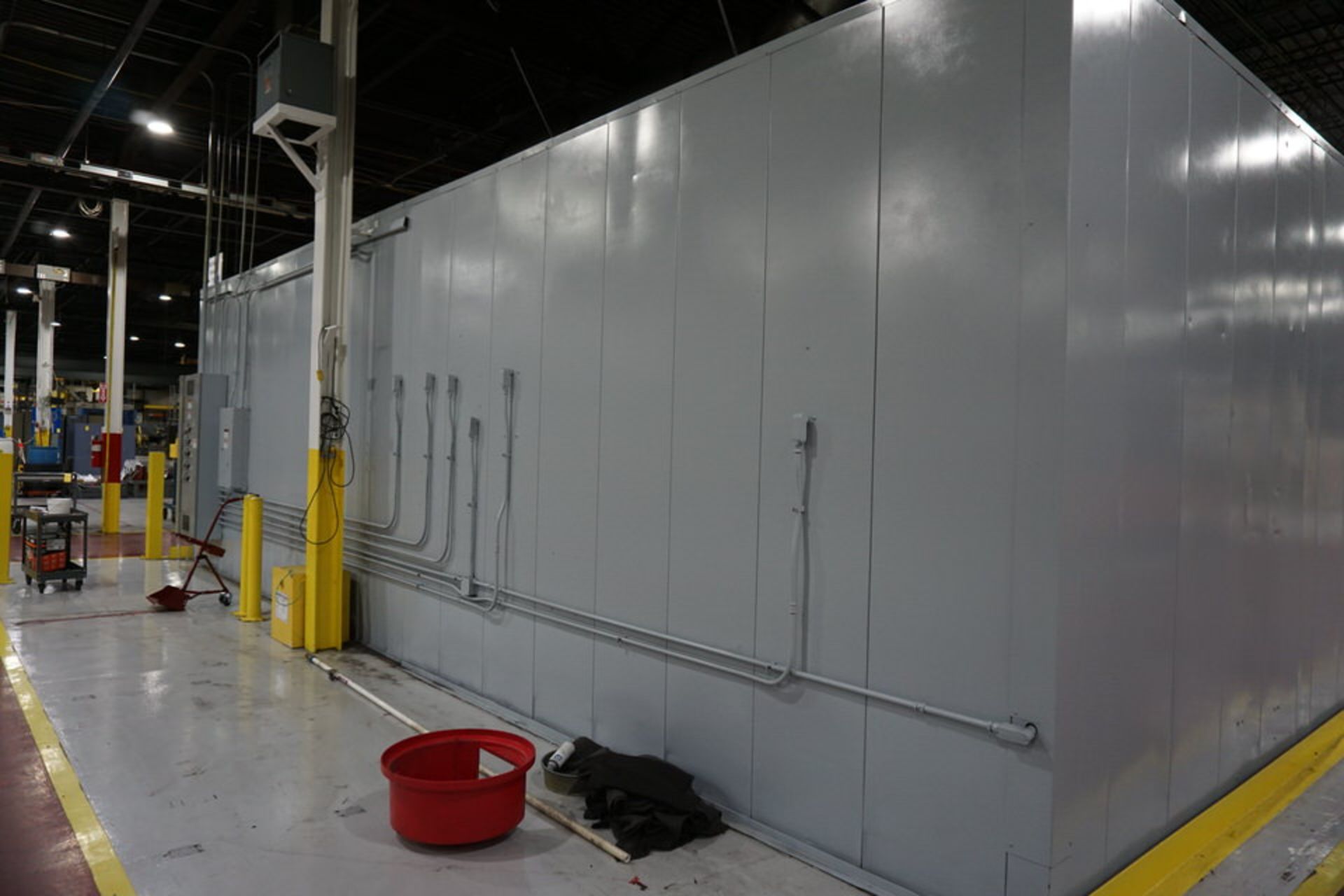 WELDING ENCLOSURE, APPROX 16' X 36' X 11' TALL W/ (2) SLIDING DOORS - Image 2 of 3