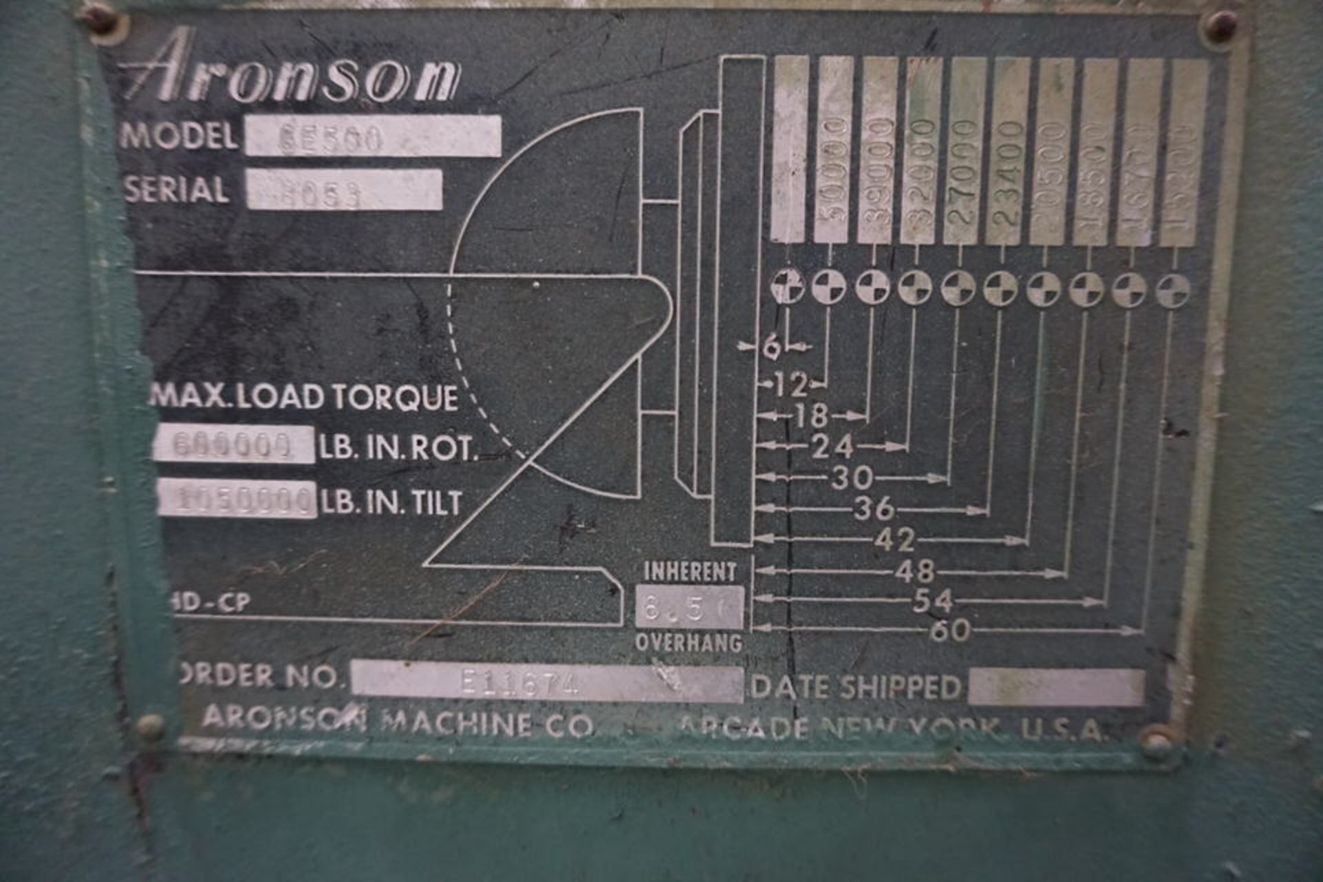 ARONSON GE500 WELDING POSITIONER, 50,000 LB CAP W/ POWER TILT, POWER TURN - Image 3 of 3