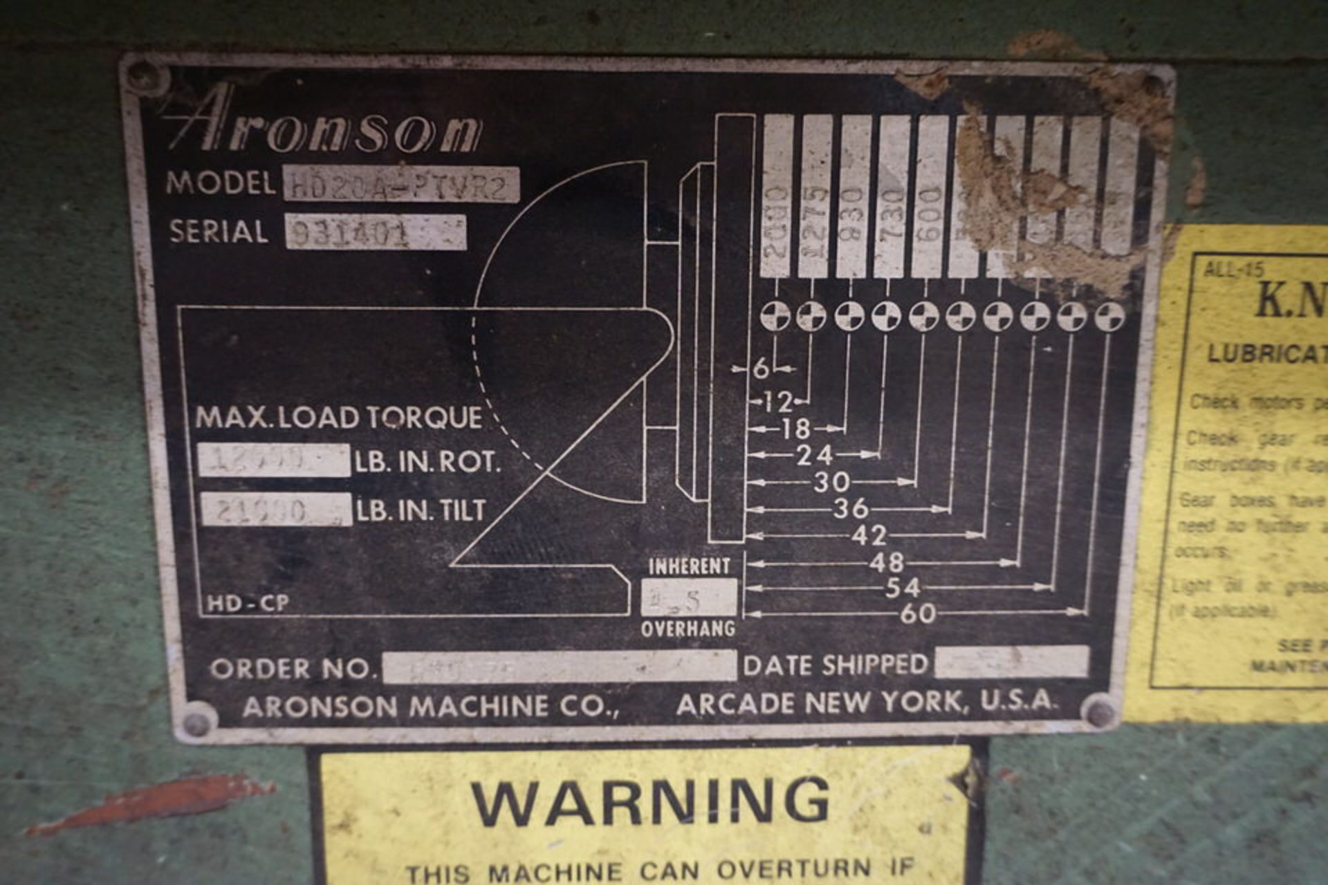 KOIKE ARONSON 20A-PTUR2 WELDING POSITIONER, 2,000 LB CAP, POWER TILT & POWER TURN - Image 3 of 3