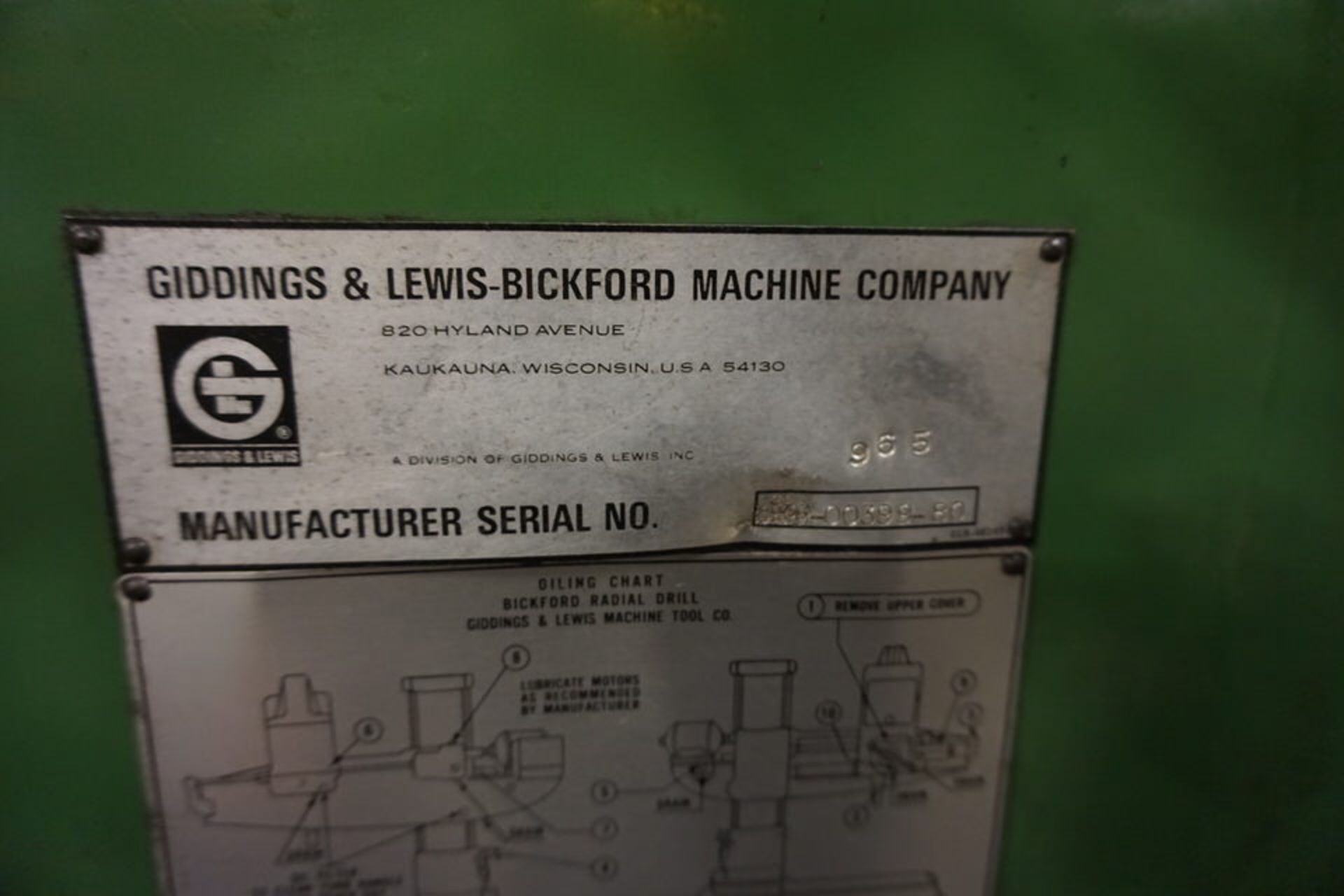 GIDDINGS & LEWIS RADIAL DRILL, MDL: 965 - Image 3 of 4