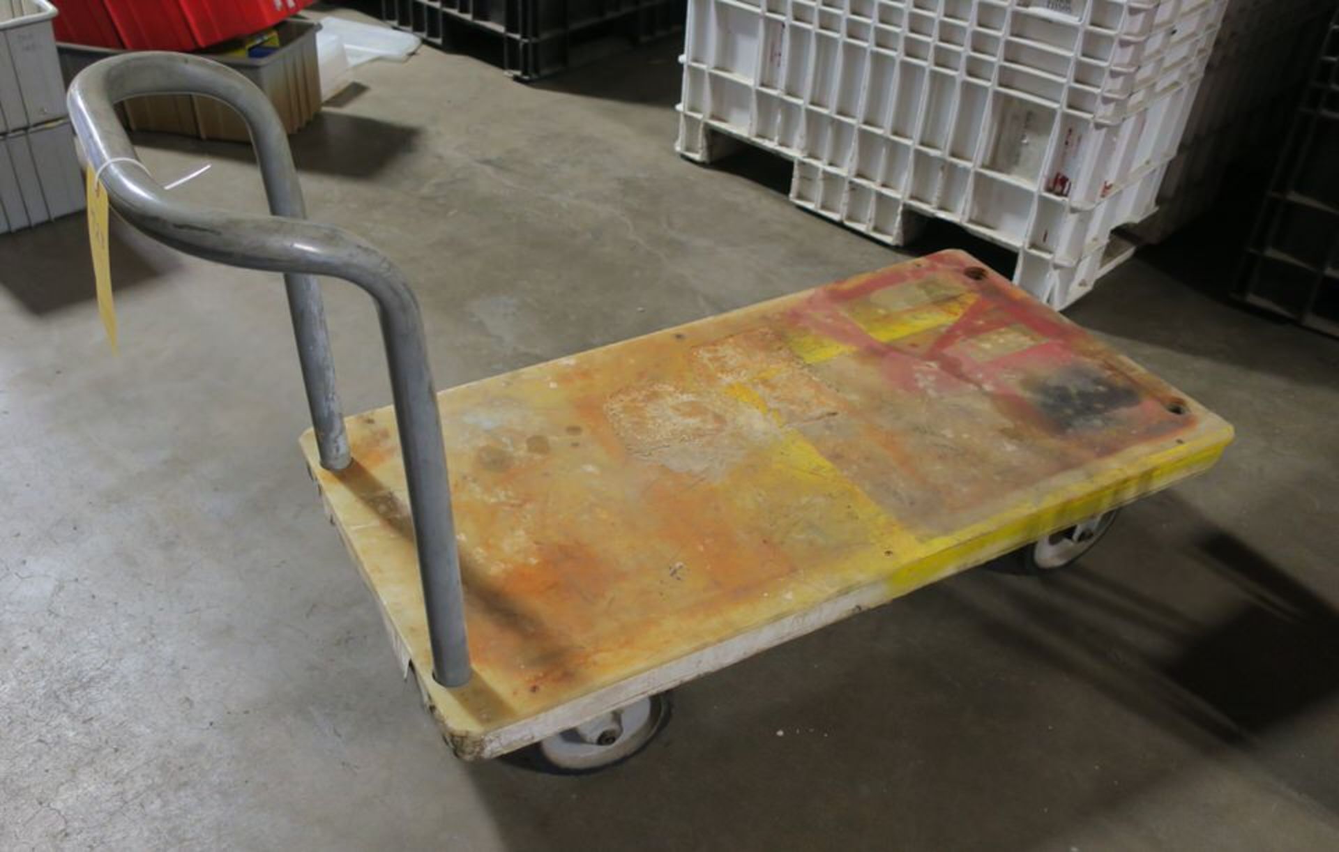 Yellow 4-Wheel Rolling Platform Cart