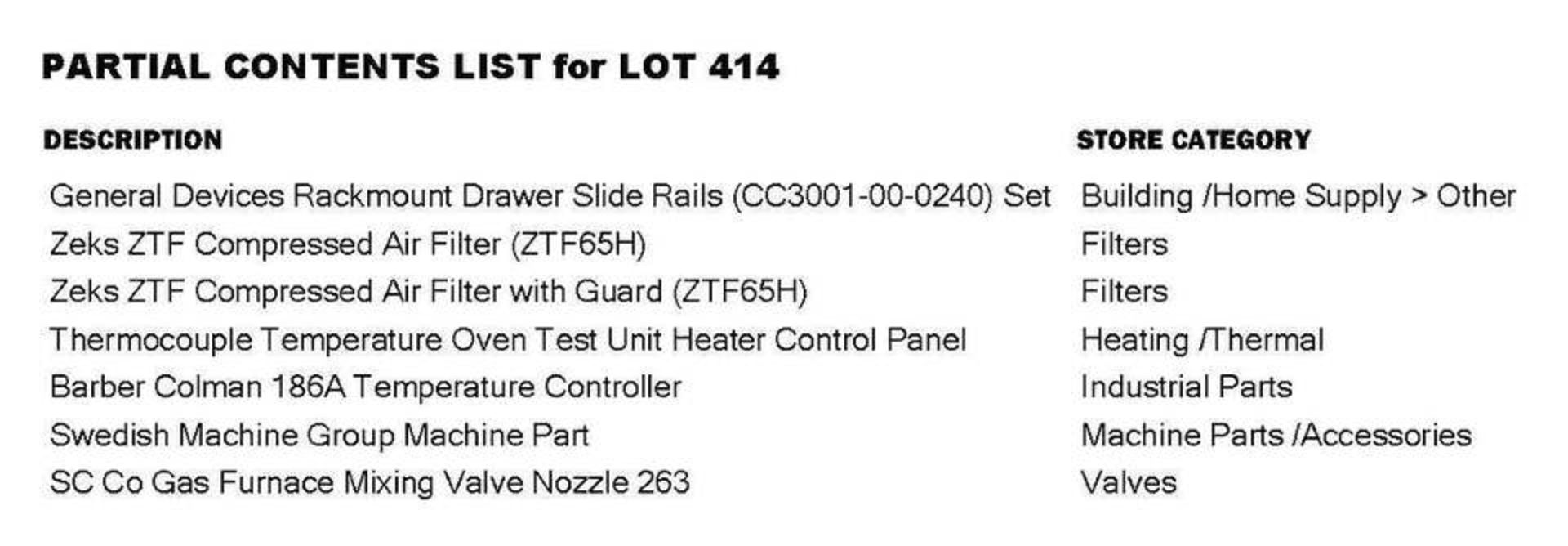 Misc. Temperature Controls; Furnace Valve; Rackmount Drawer Slides; Zeks ZTF Compressed Air Filters - Image 2 of 3