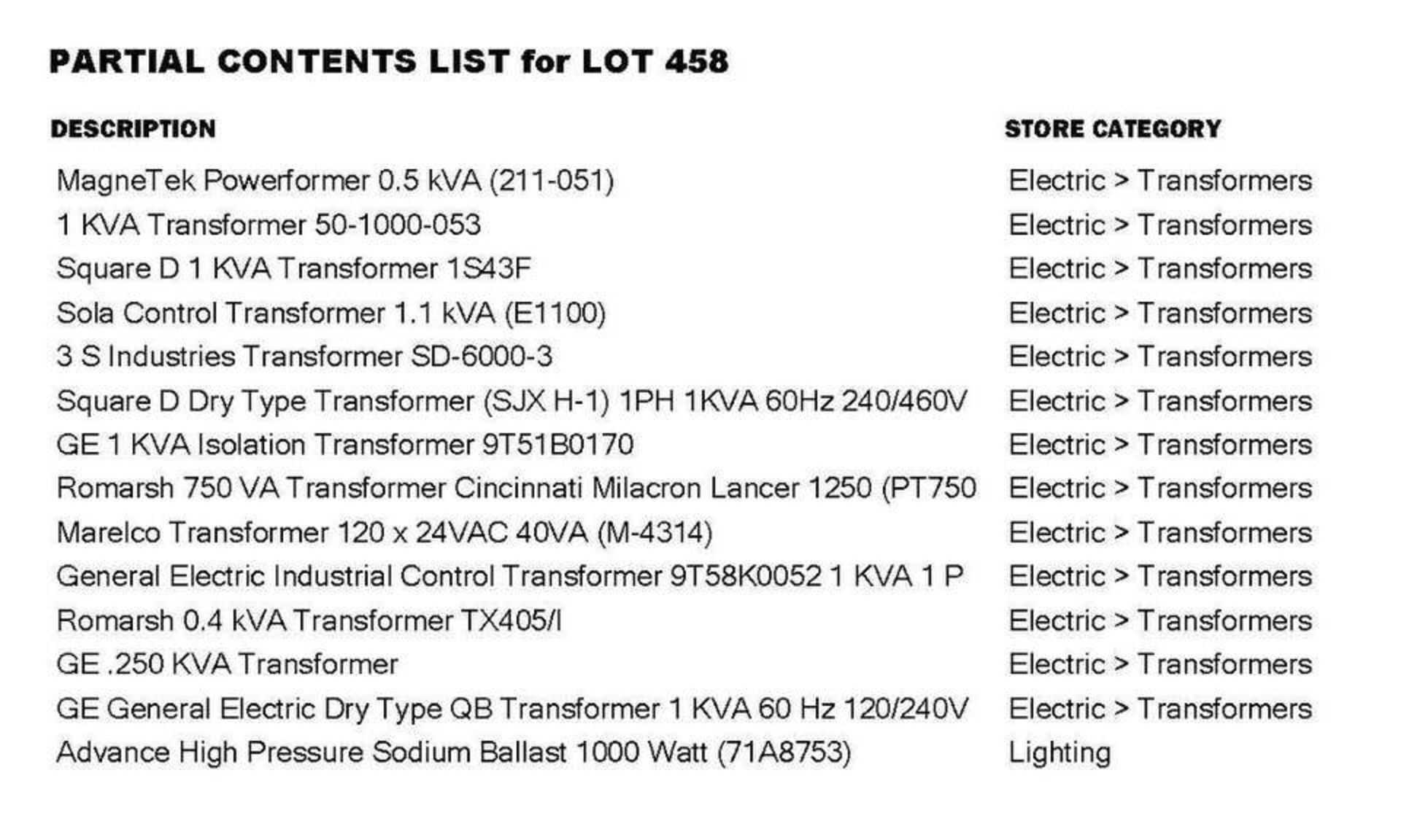 LOT of Misc. Advance, GE, Magnetek, Marelco, Romarsh, Square D & Sola Control Transformers - Image 2 of 2