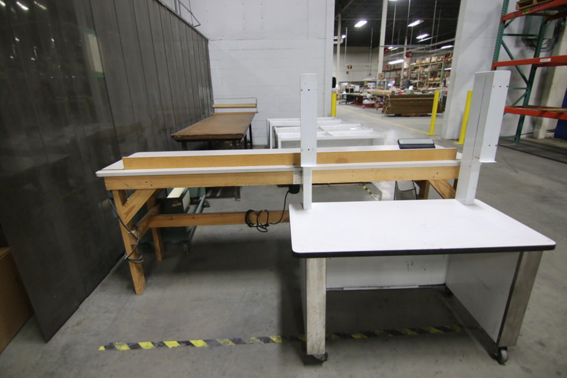 Shipping Station: (1) Work Stations with Paper Dispenser, (1) Station with backstop and electric ho - Image 5 of 6