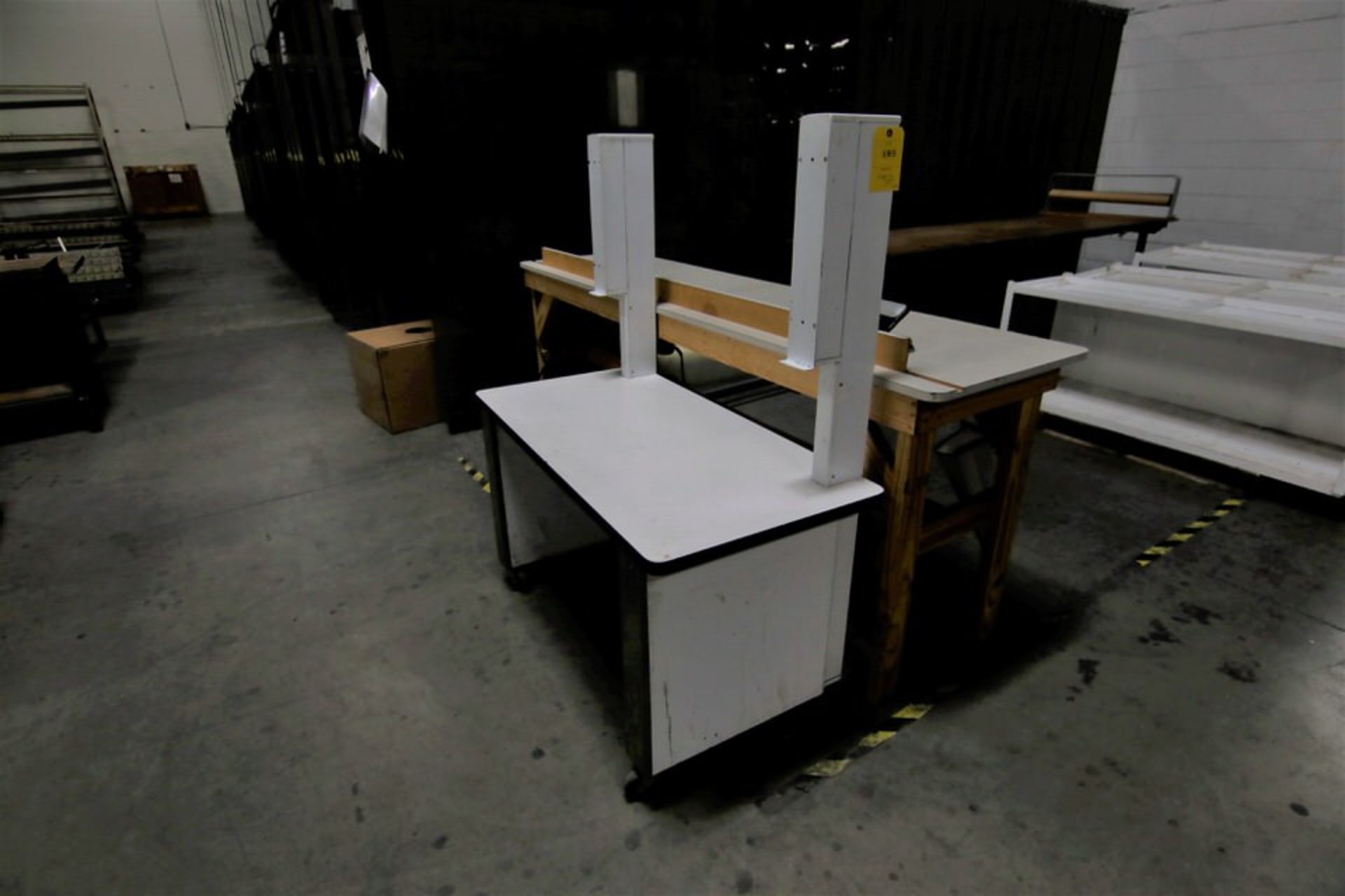 Shipping Station: (1) Work Stations with Paper Dispenser, (1) Station with backstop and electric ho - Image 3 of 6
