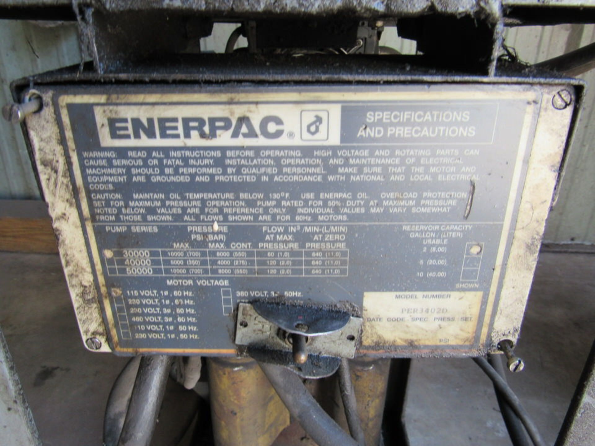 Enerpac SP50100 with punch, Model PER3402D - Image 5 of 5