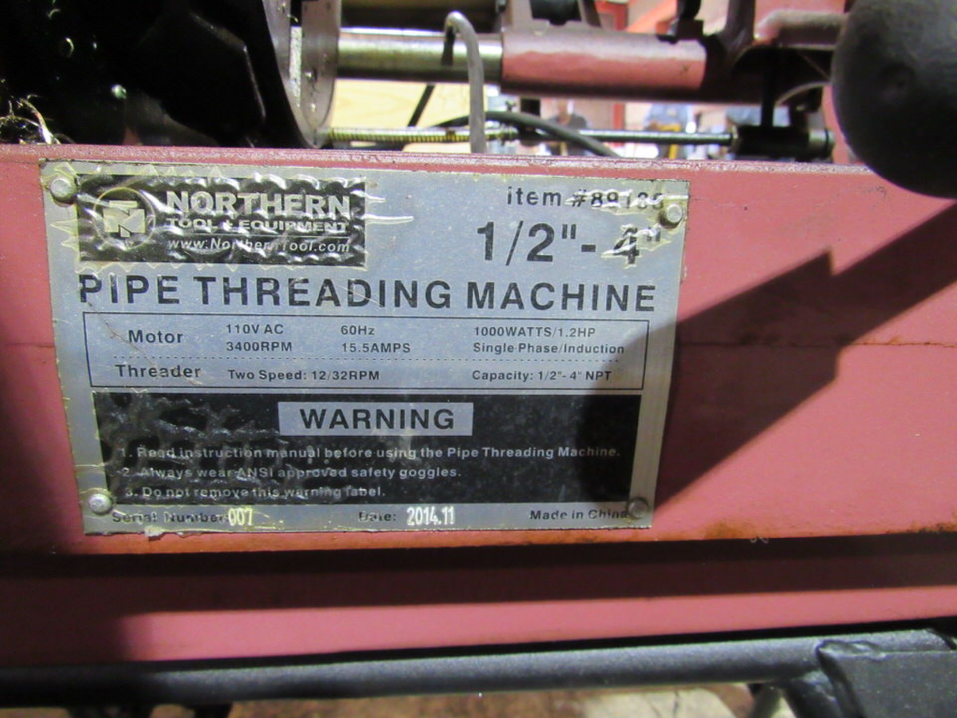 Pipe Threader Machine 1/2" - 4" - Image 4 of 5