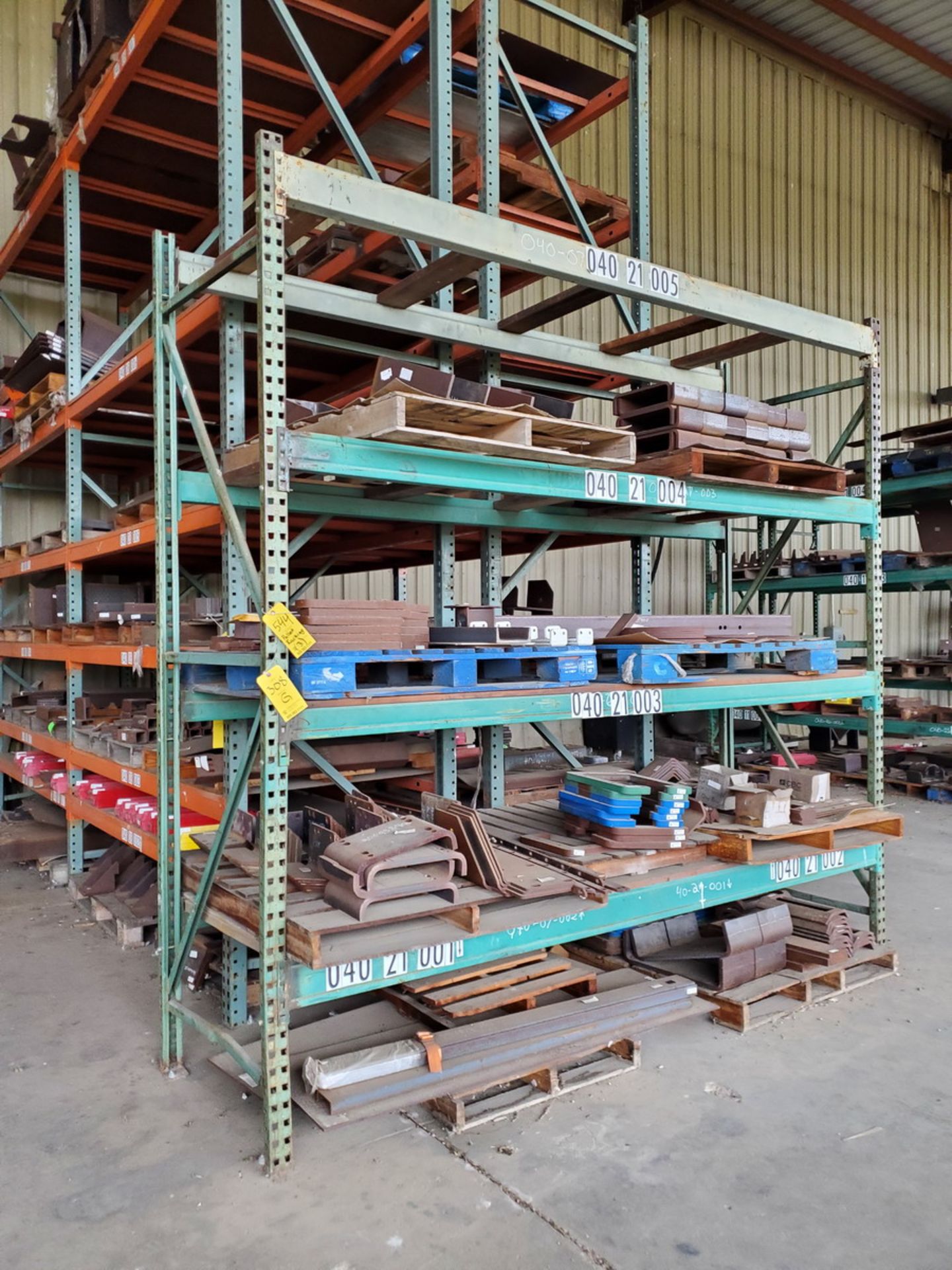 (3) Sections Of Pallet Racking (6) 10' Uprights, (12) 12' Crossbeams; (Contents Excluded)