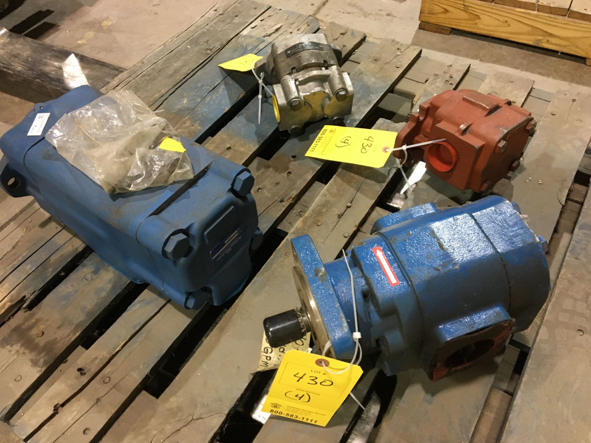 (4) Assorted Pumps (3) Hydraulic Pumps; (1) Acid Single Lube Pump