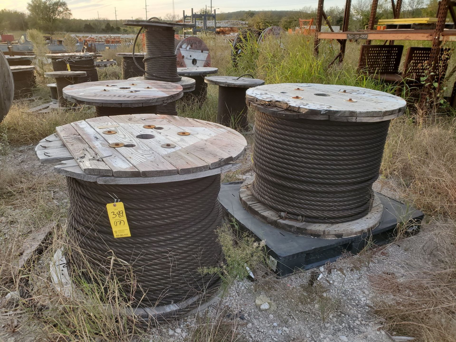 (17) Wire Line Spools (Size Range): 1/2"-1-1/8"