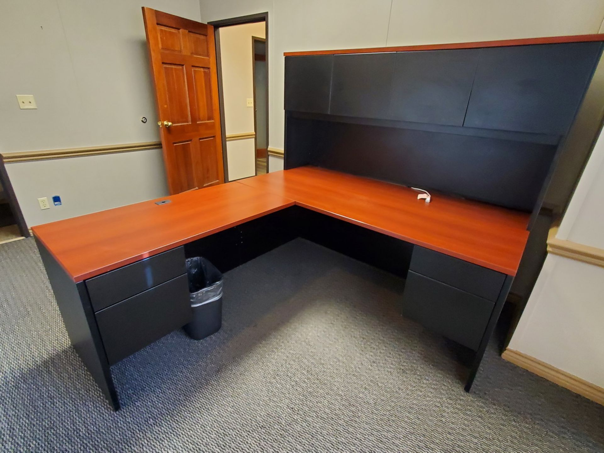 Office Furniture (4) 2-Piece Desk W/ 2-Drawer File Cabinet; (4) 4-Door Book Shelfs; (2) 5-Caster - Image 4 of 4