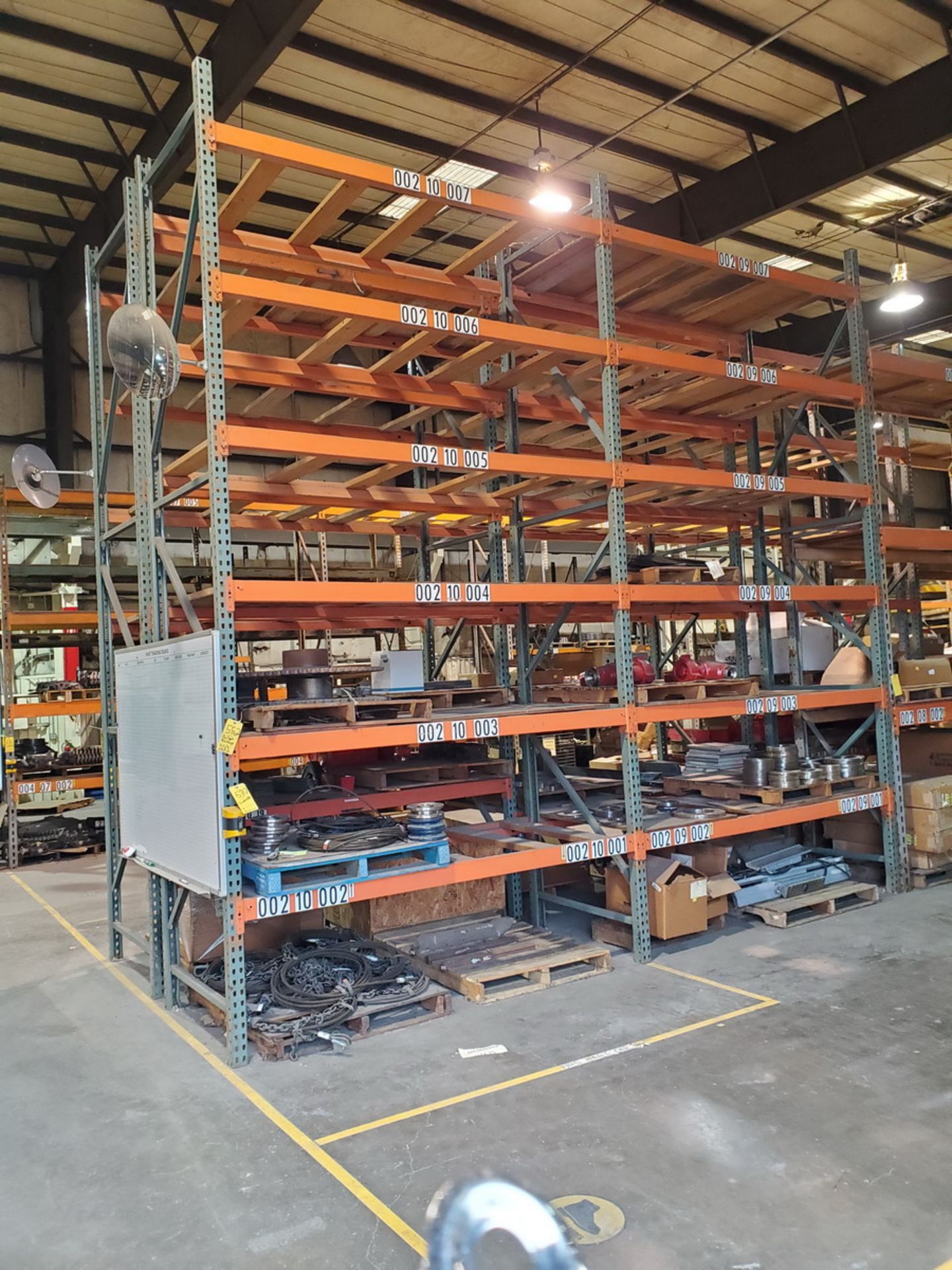 (2) Sections Of Pallet Racking (3) 16' Uprights, (24) 8' crossbeams; (2) 14' Uprights, (10) 14'
