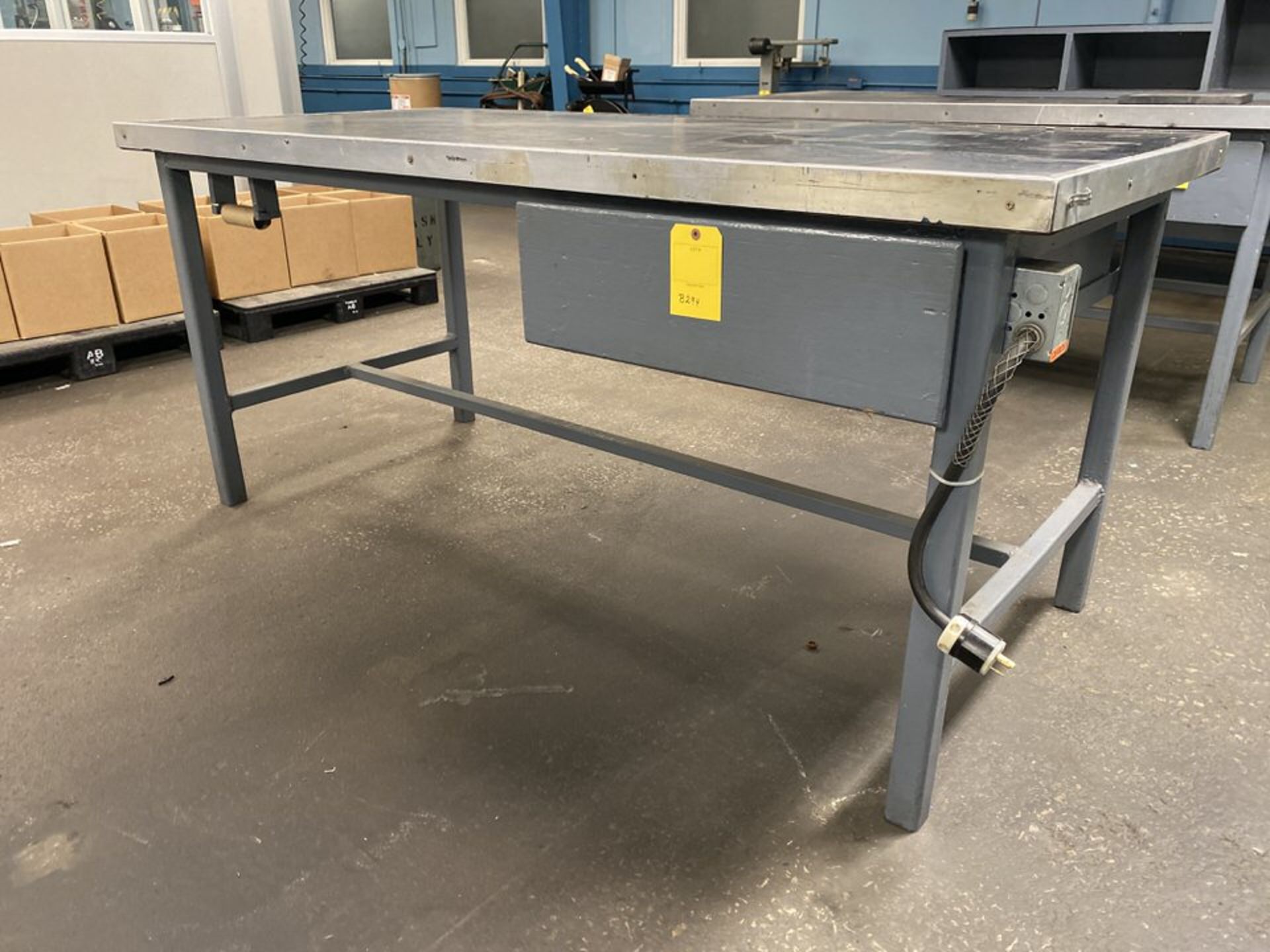 77" x 35" Metal Shop Table