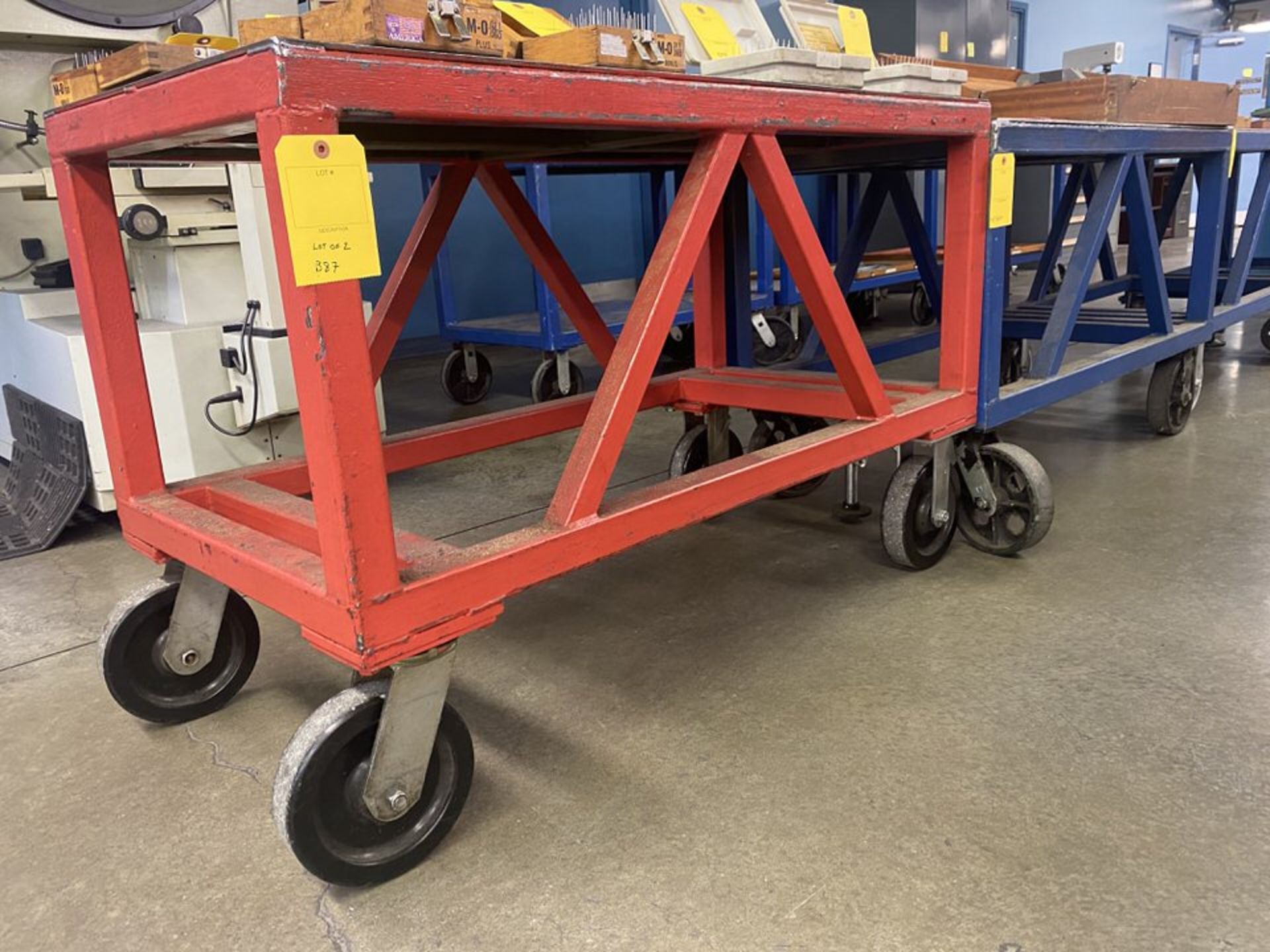 Lot of 2 Rolling Shop Carts