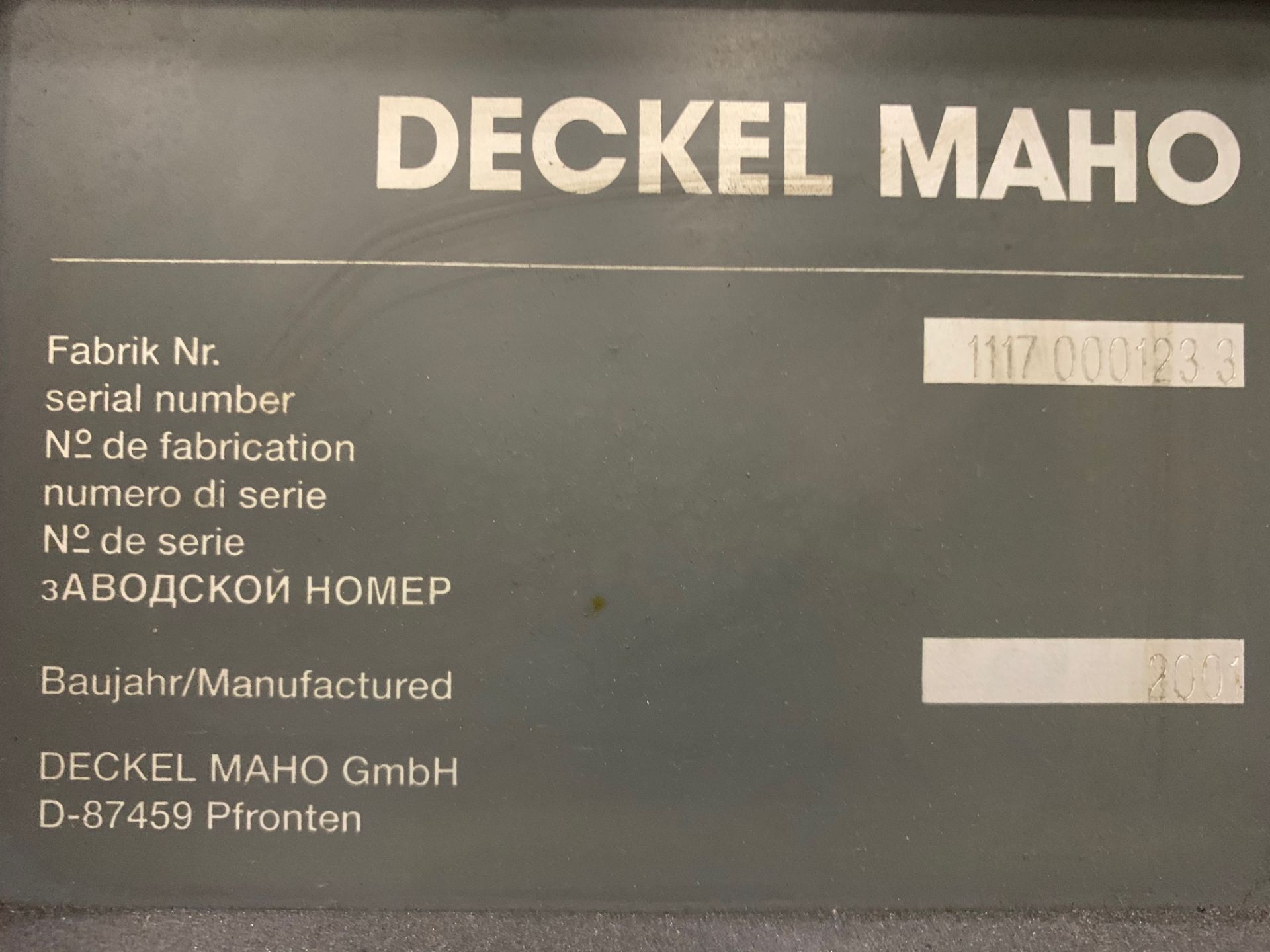 DECKEL MAHO DMU 80 P HI-DYN 5 AXIS MACHINE CENTER - Image 7 of 8