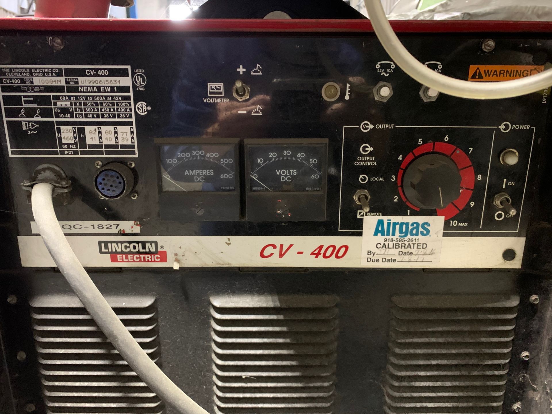 LINCOLN CV-400 WELDER W/ LINCOLN LN-8 MULTI PROCESS WIRE FEEDER - Image 2 of 3