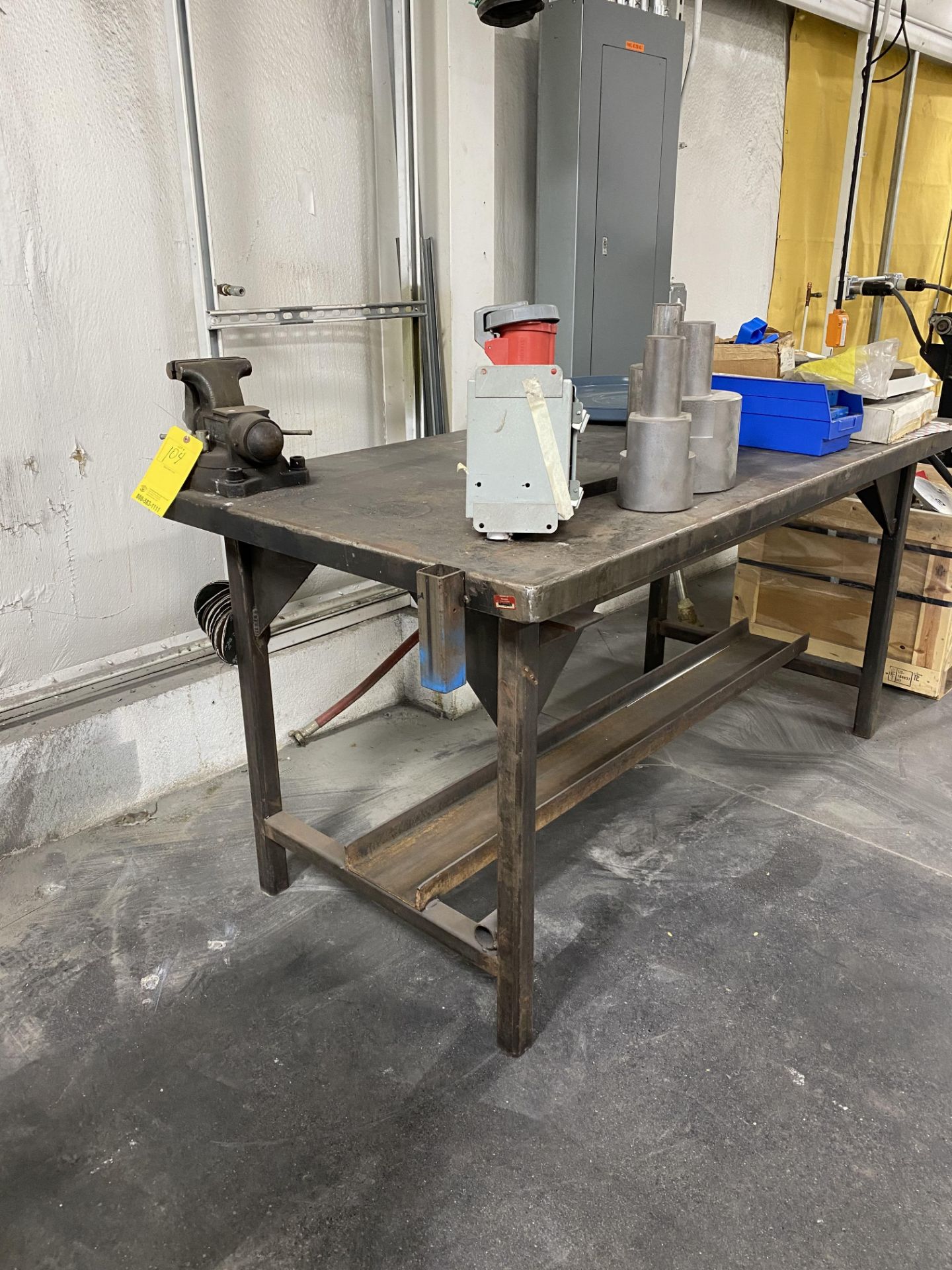 Table w/ Vise and Contents