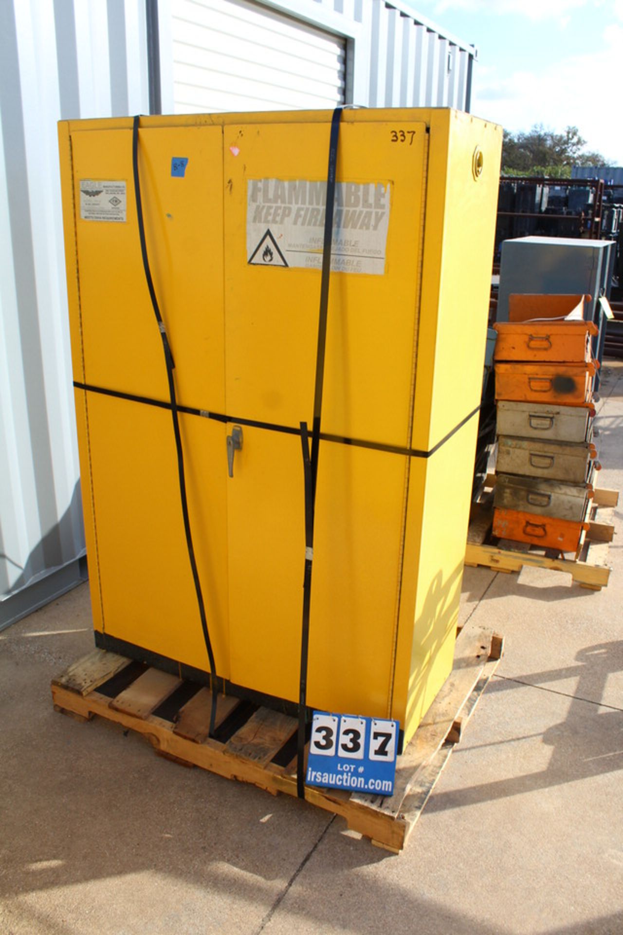 (2) DOOR SFLAMMABLE CABINET, 64"H X 43" W X 18"D