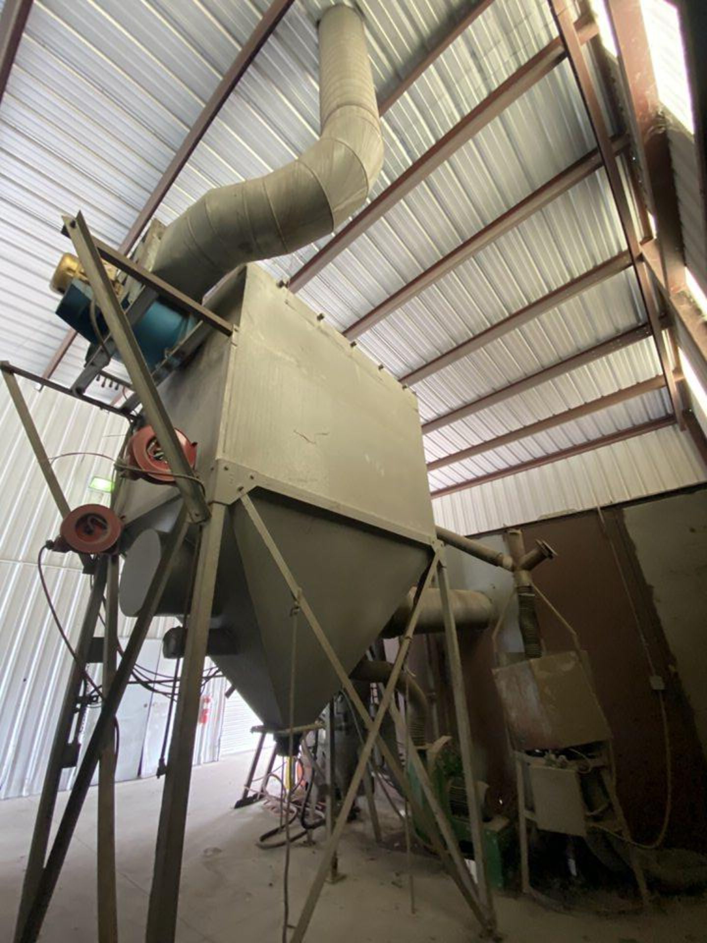 Blast Cabinet Enclosure 20' deep x 120' w x 120" T, with Pressure Pot and Dust Collector. - Image 23 of 31