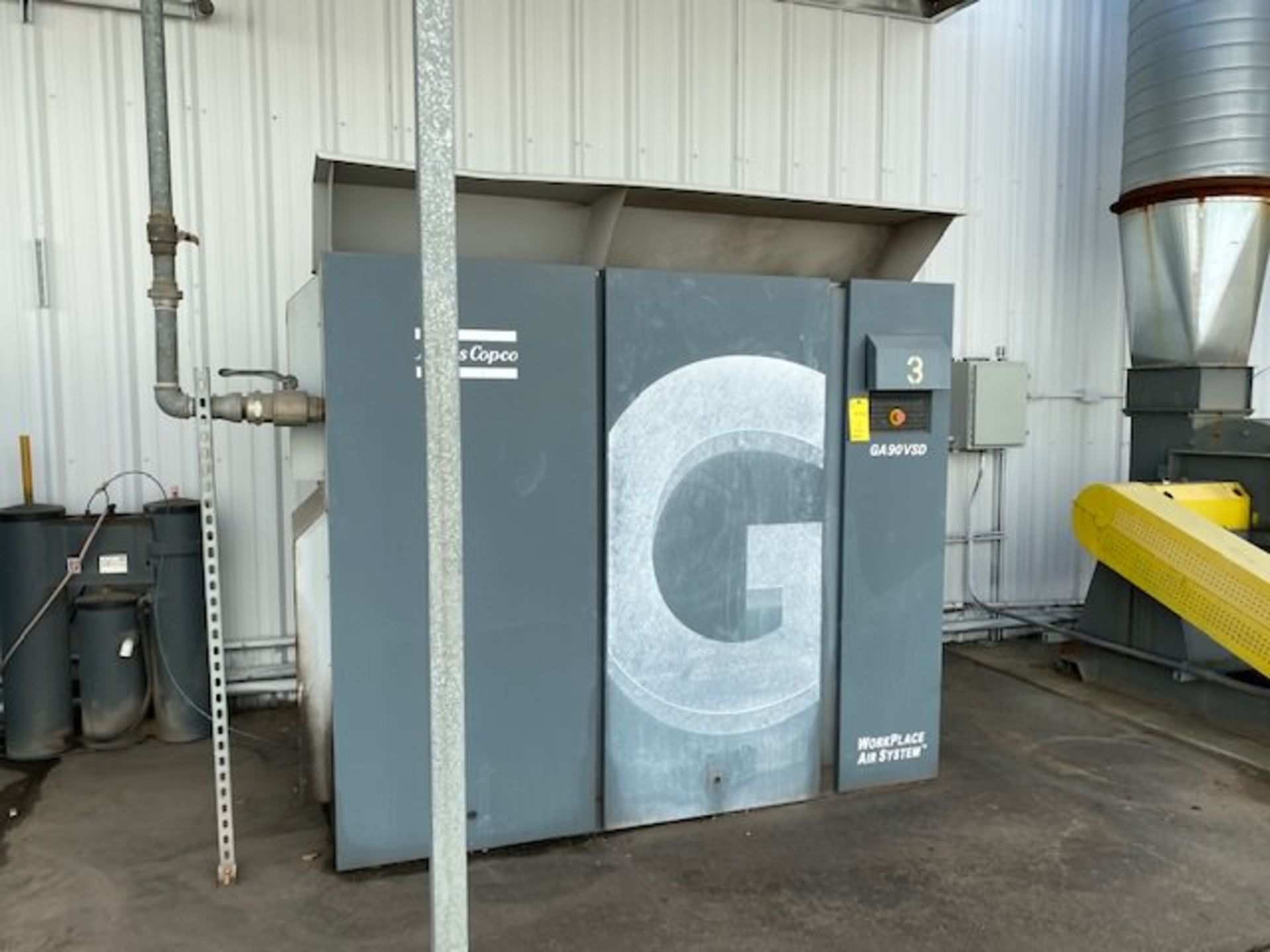 Atlas Copco Model GA90VSD Screw Type Air Compressor with Atlas Copco Heat Activated Air DryerAir Dry - Image 4 of 6