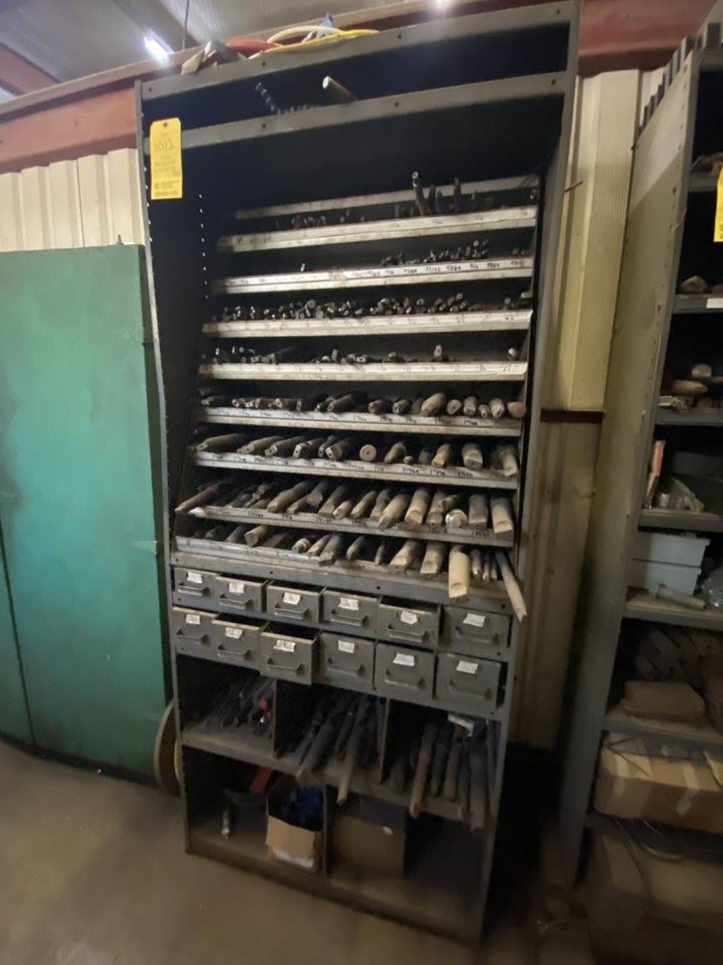 Metal Drawer Cabinet with Contents (assorted drill bits)