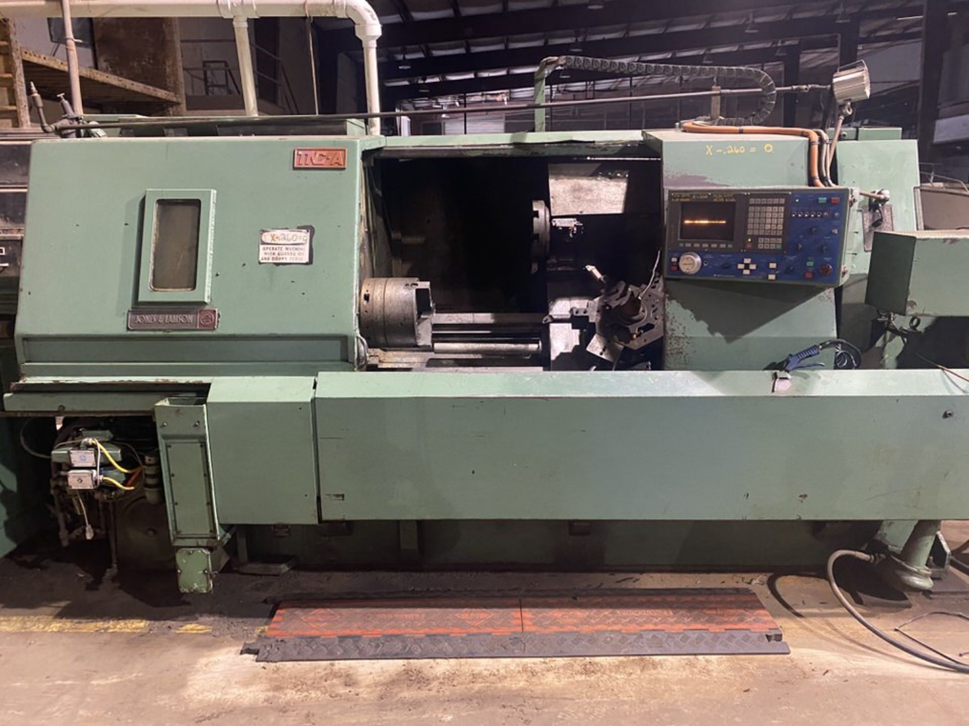 Jones & Lamson Model TNC-A CNC Chucker Lathe with Jorgensen Chip Conveyor - Image 9 of 13