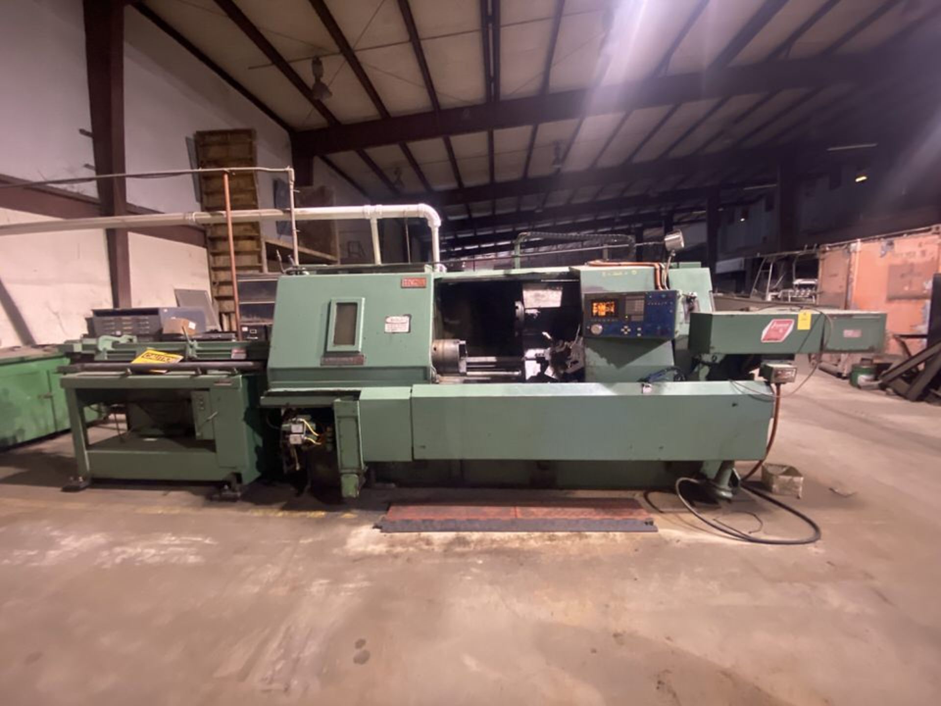 Jones & Lamson Model TNC-A CNC Chucker Lathe with Jorgensen Chip Conveyor