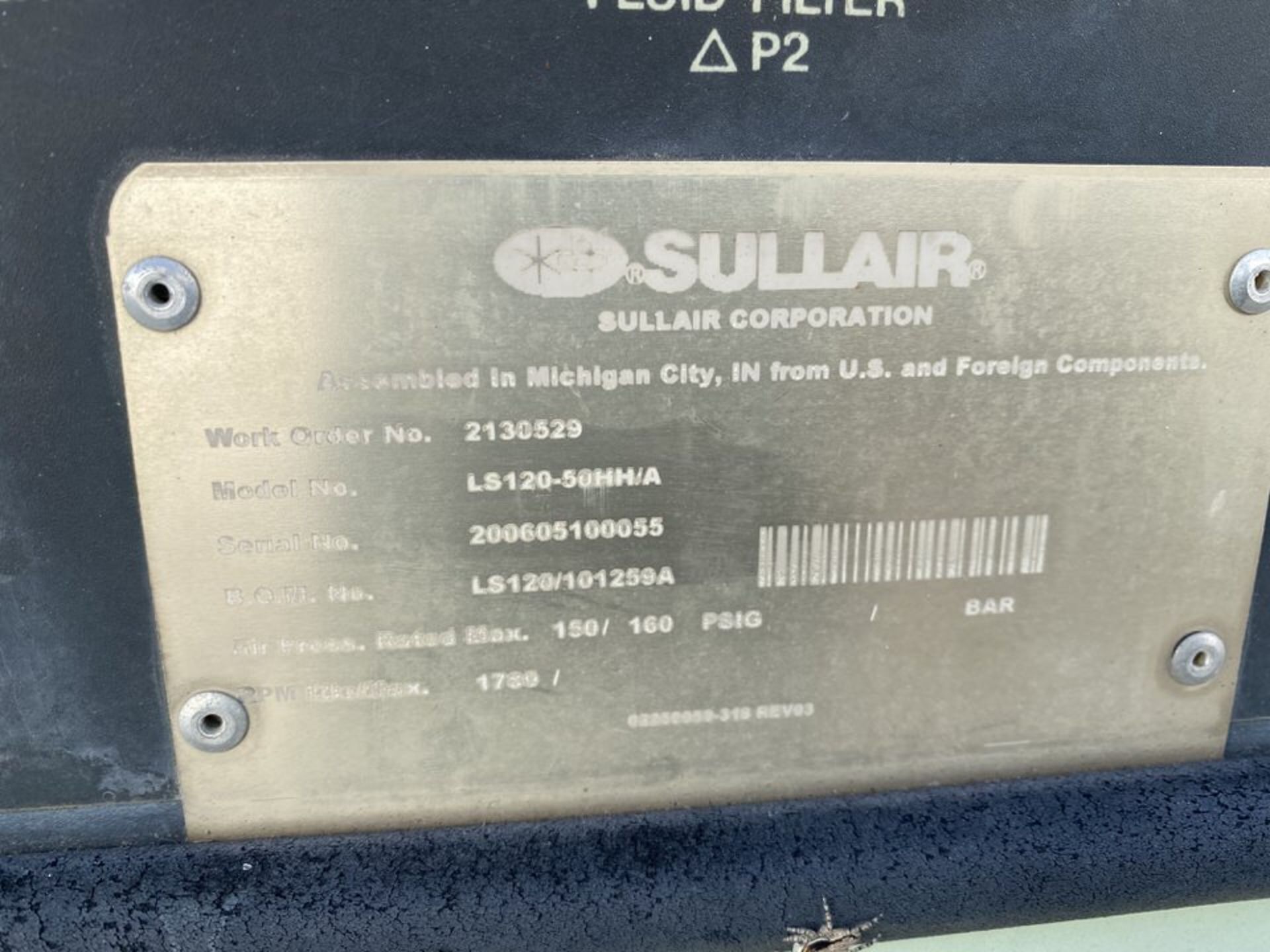 Sullair Model LS12050HH/A Air Compressor with Air Dryer - Image 8 of 17