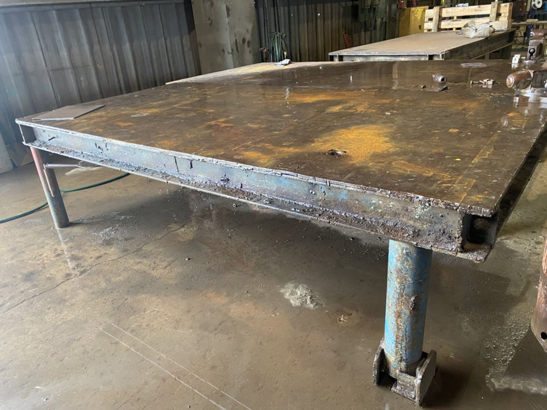 120" x 60" HD Metal Shop Table with Vise - Image 2 of 3