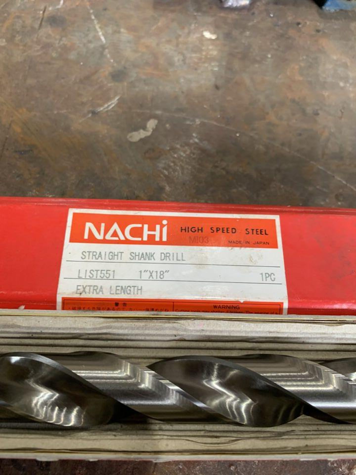 Nachi High Speed Steel Straight Shank Drill Bit, 1" x 18"