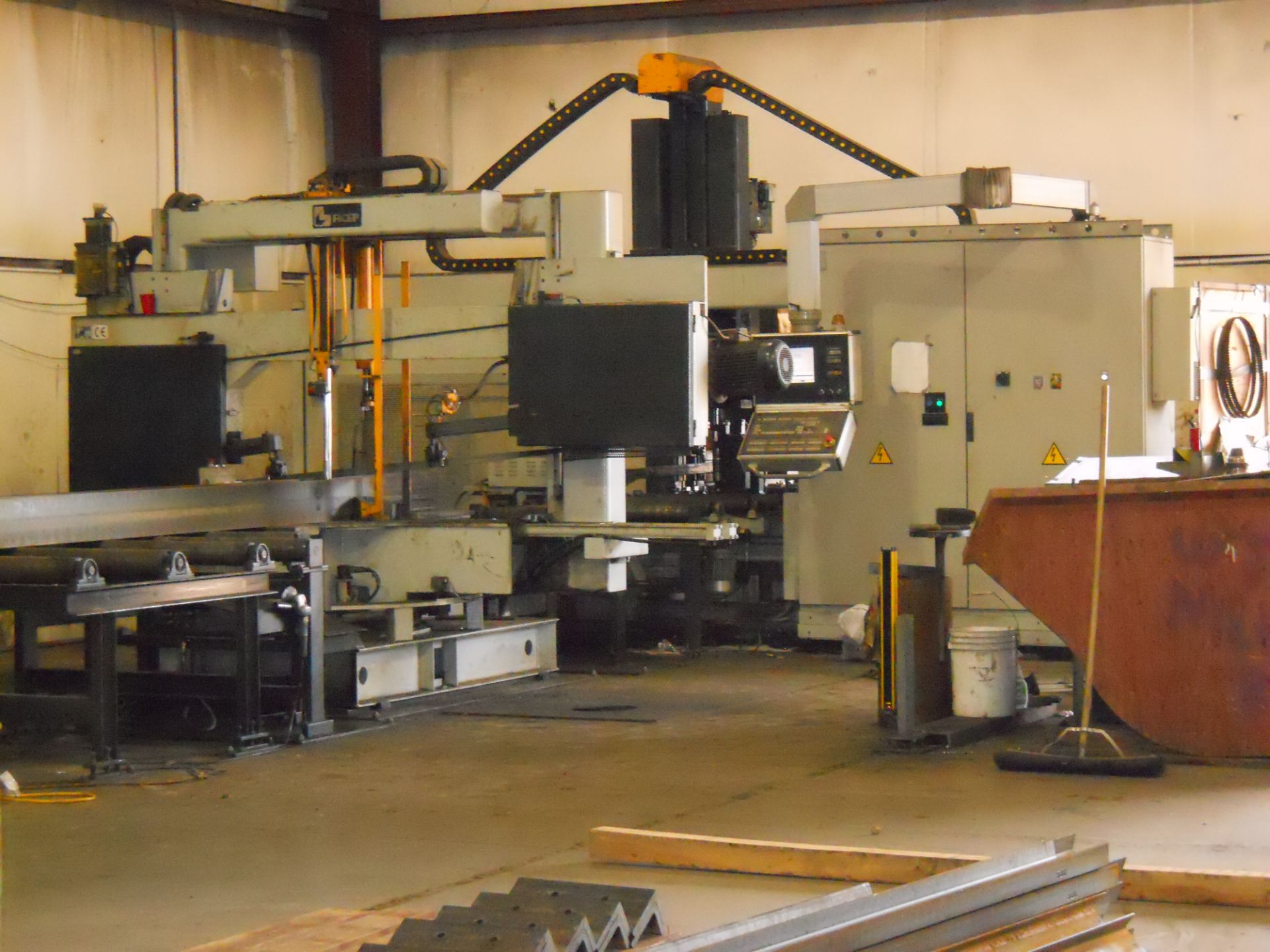 2003 FICEP DRILL/SAW LINE COMBO w/ Approx 60' Infeed & 40' Outfeed Conveyor *DELAYED REMOVAL: END