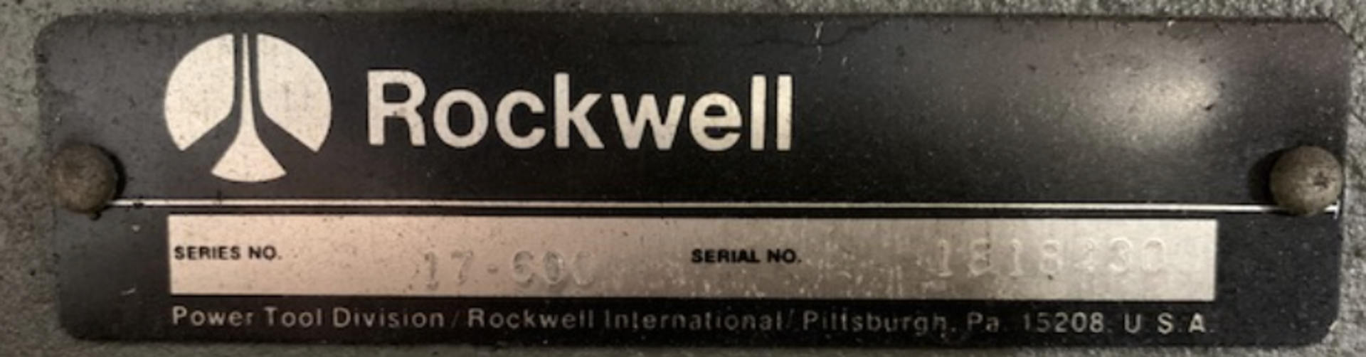 ROCKWELL DRILL PRESS (MUST BE REMOVED BY DECEMBER 28) - Image 2 of 2