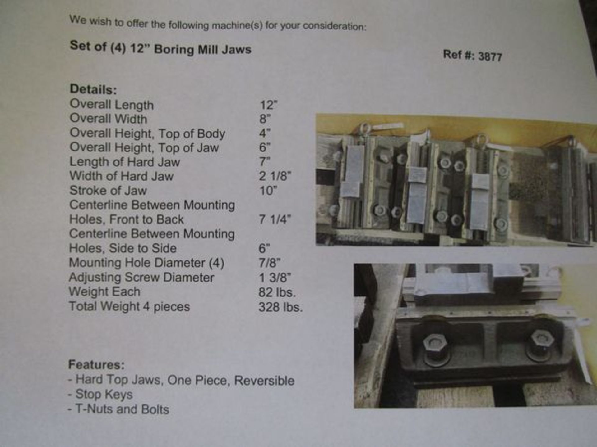 Set of 12" Boring Mill Jaws - Image 3 of 3