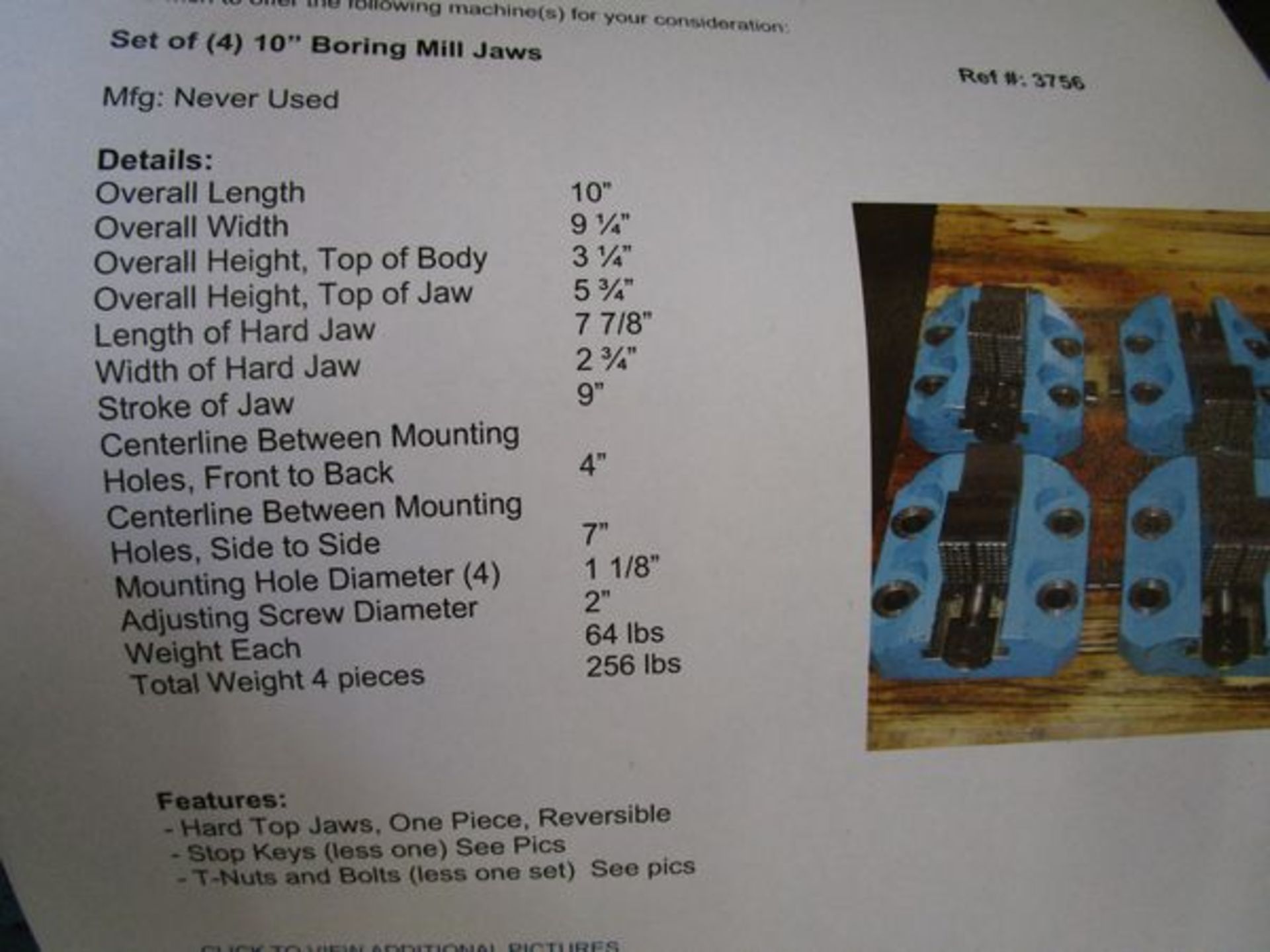 Set of 10" Boring Mill Jaws - Image 2 of 2