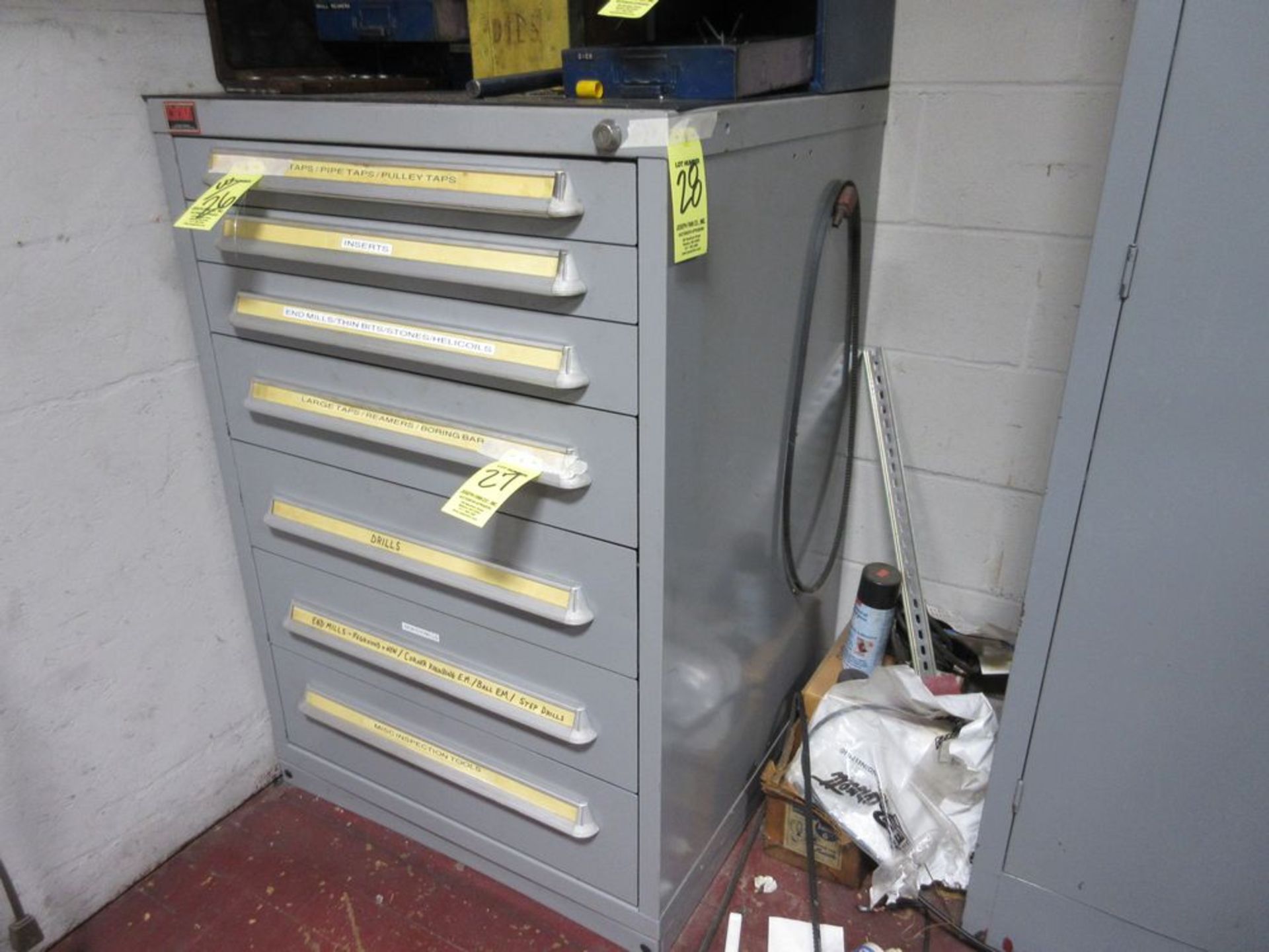 Lyon 7-Drawer Parts Cabinet w/Drills & Heli Coil Parts