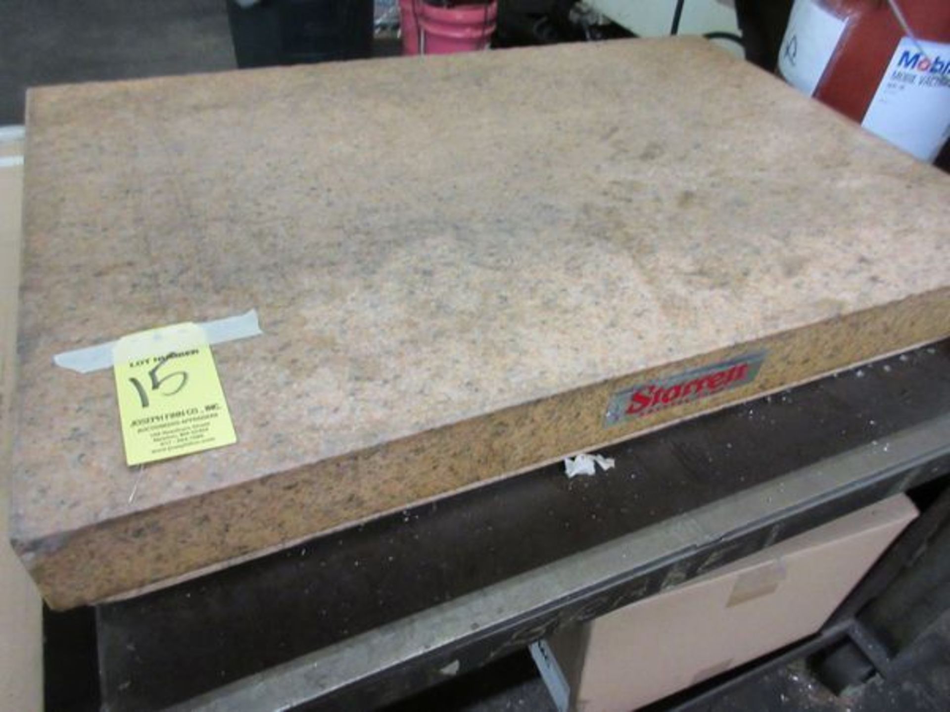 Starrett 24" x 36" x 8" Pink Granite Surface Plate w/ Port. Steel Cart