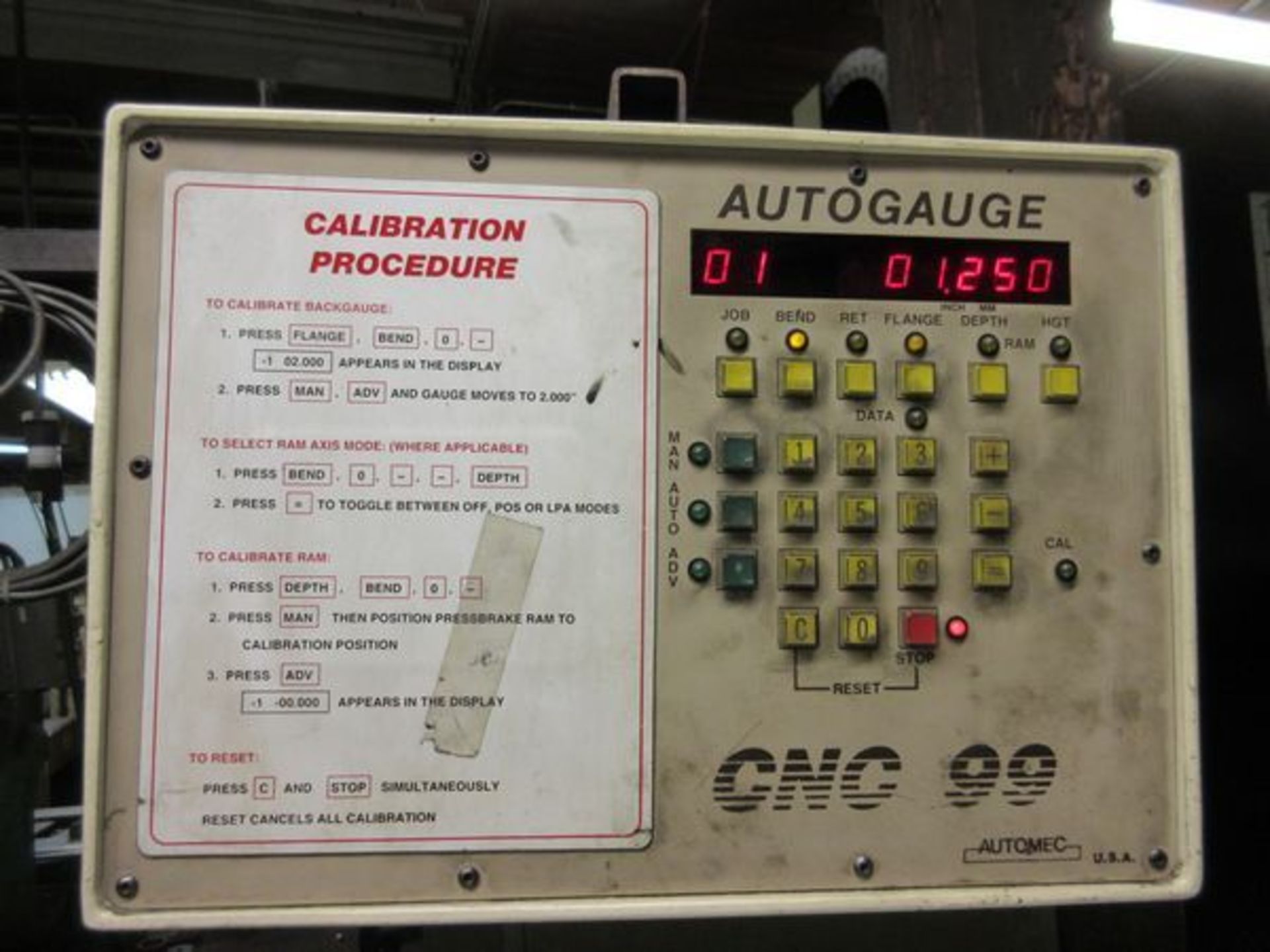 Wysong 48" Press Brake s/n PB36-312, Auto gage CNC 99 Control - Image 2 of 4