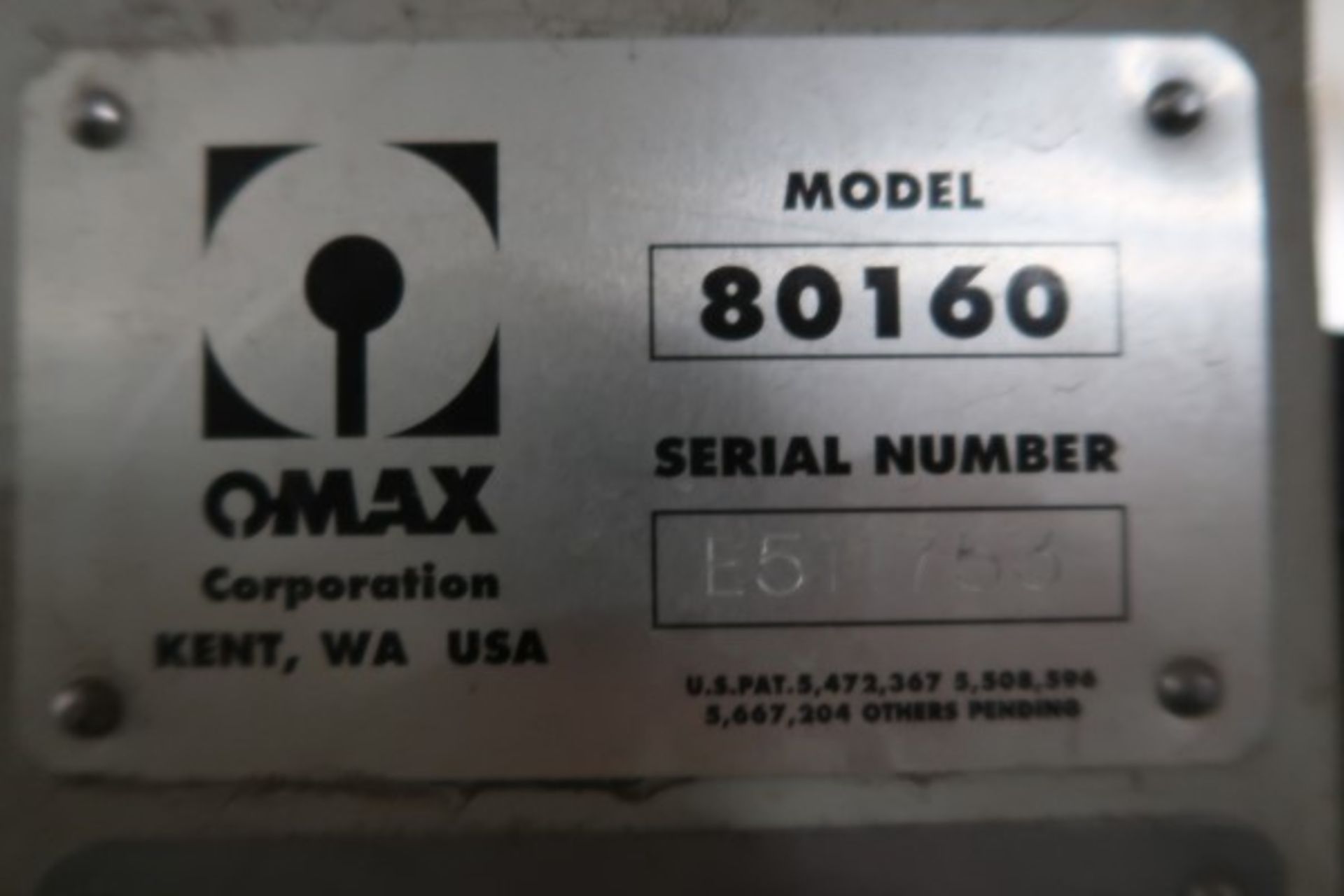 2008 OMAX WATER JET CUTTING TABLE, MODEL 80160, S/N E511753, 80” X 160” CUTTING SURFACE, - Image 11 of 22