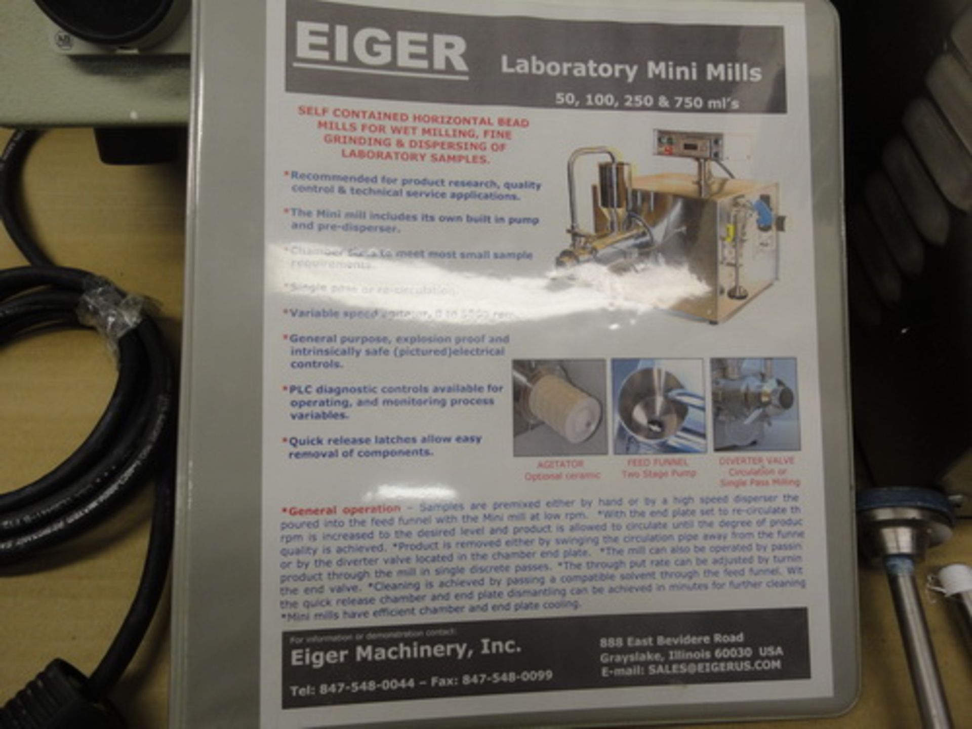 Eiger SS horizontal lab/pilot media mill, Model 250-VSE-EXP, S/N 10135 - Image 8 of 17