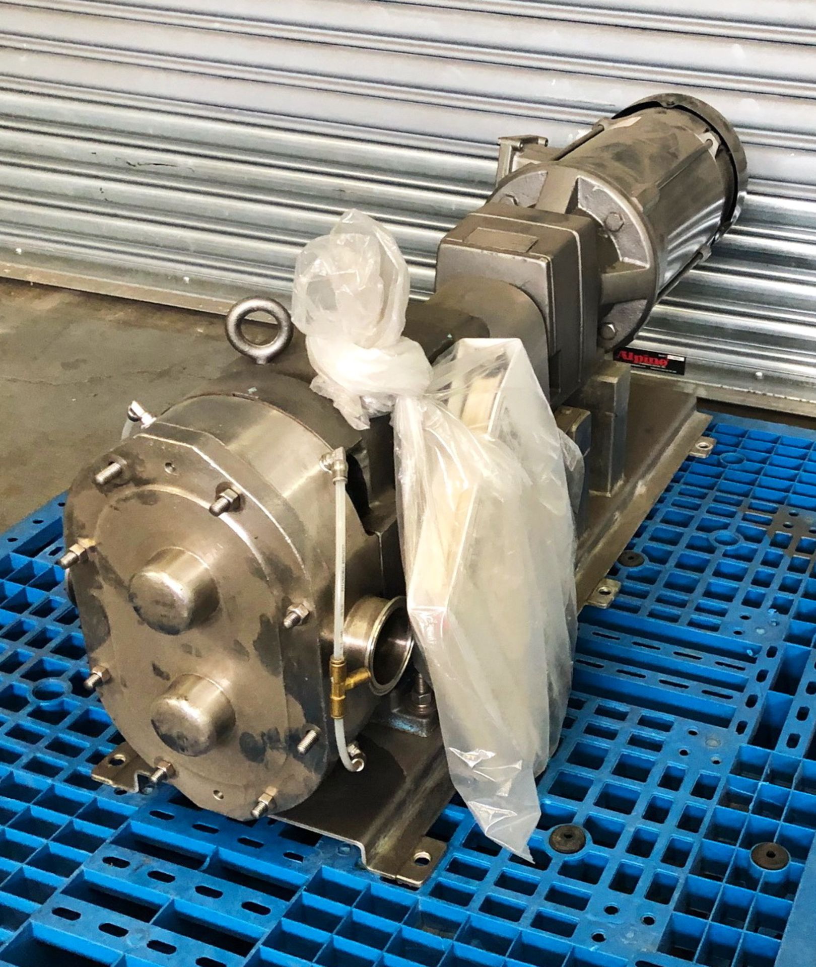 Waukesha stainless steel positive displacement pump, driven by a 3HP XP motor - Image 2 of 11