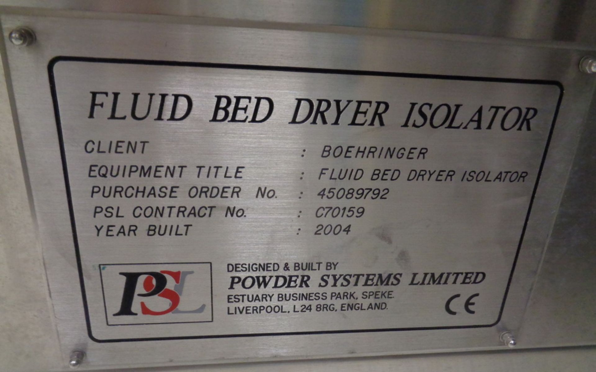 Powder Systems Limited (PSL) Stainless Steel Isolator - Image 13 of 15