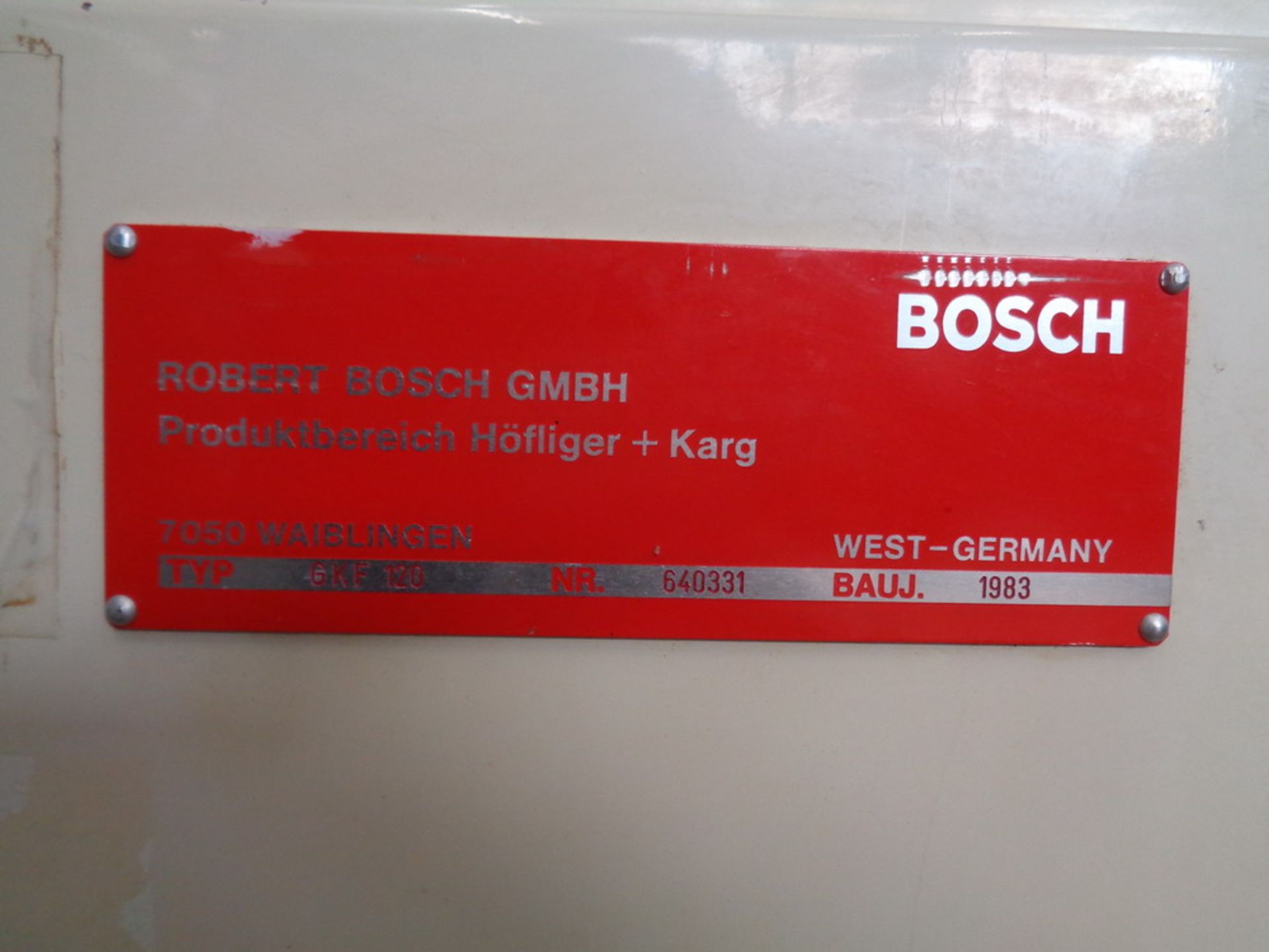 Bosch GKF120 Encapsulator, S/N 640381 - Image 5 of 16