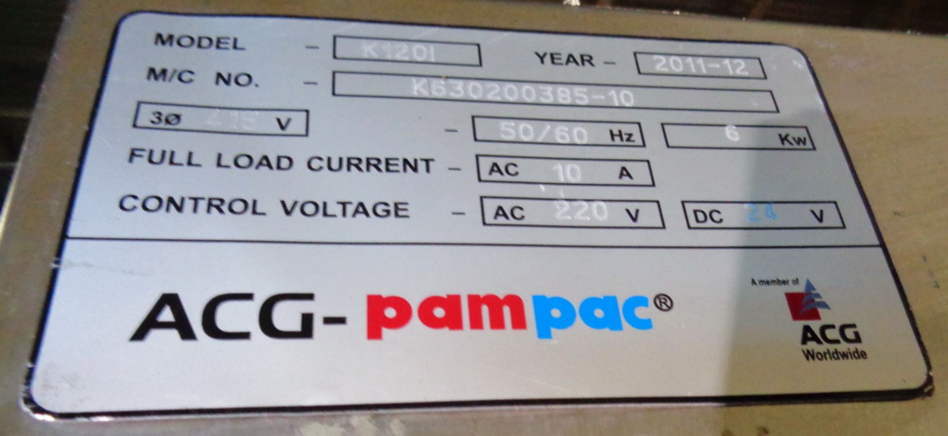 PAM / ACG Automatic Horizontal Cartoner, Model K 120i, S/N K630200385-10, new 2011-12 - Image 4 of 23