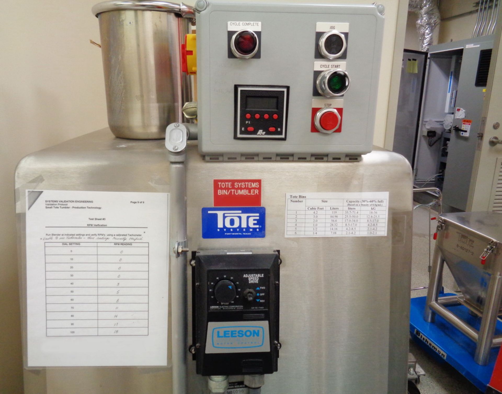 Tote Systems Stainless Steel Pilot Size Bin Blender. Includes 6 bins. - Image 2 of 8