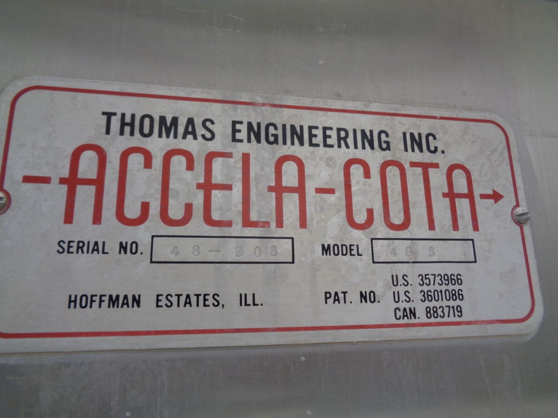 Thomas 48” Automatic SS Accelacota Tablet Coating Pan, Model 48-S, SN 48-48-808 - Image 2 of 6