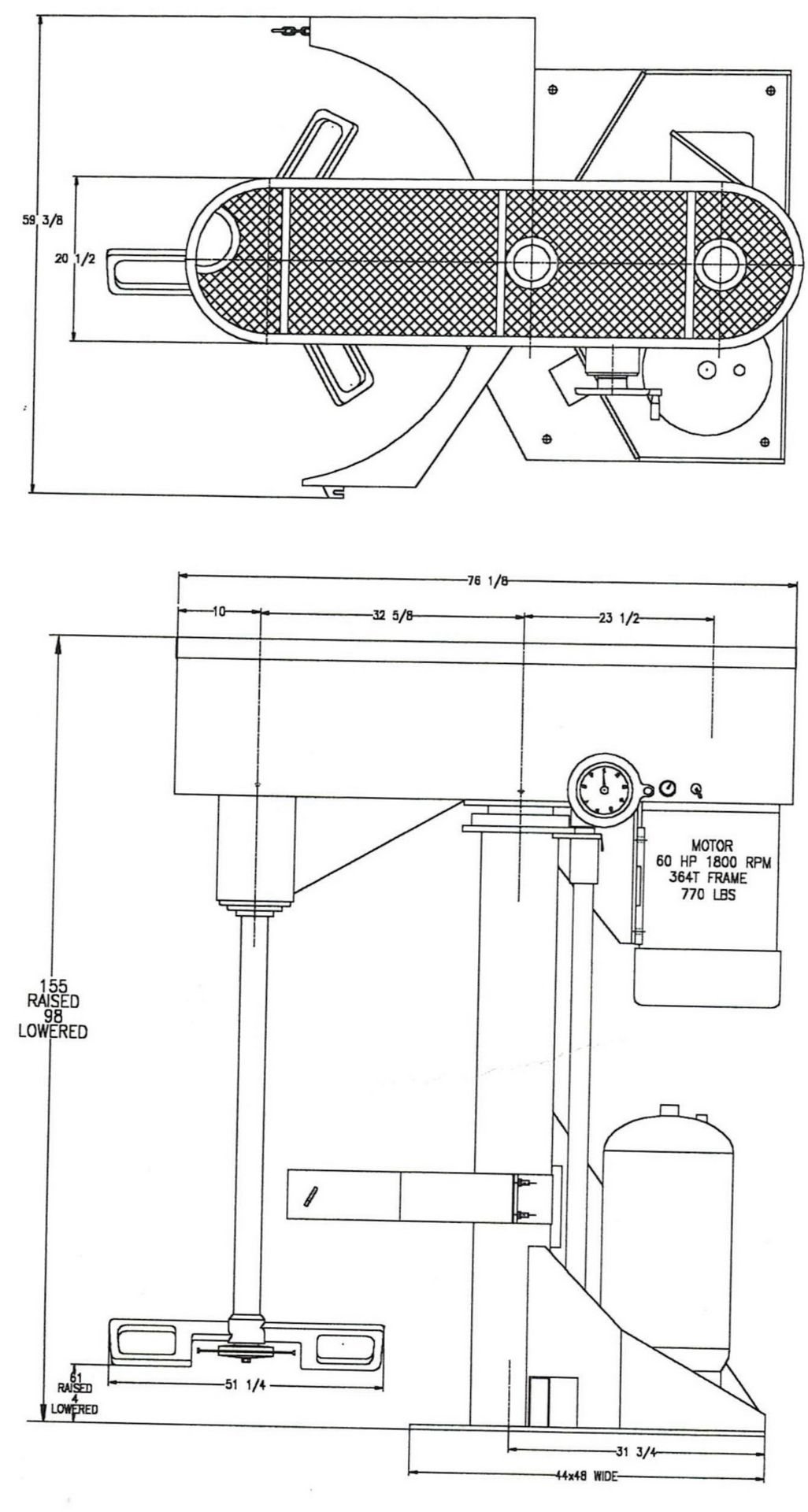 Schold 60HP Single Motor Coaxial Disperser with VFD - Image 7 of 7