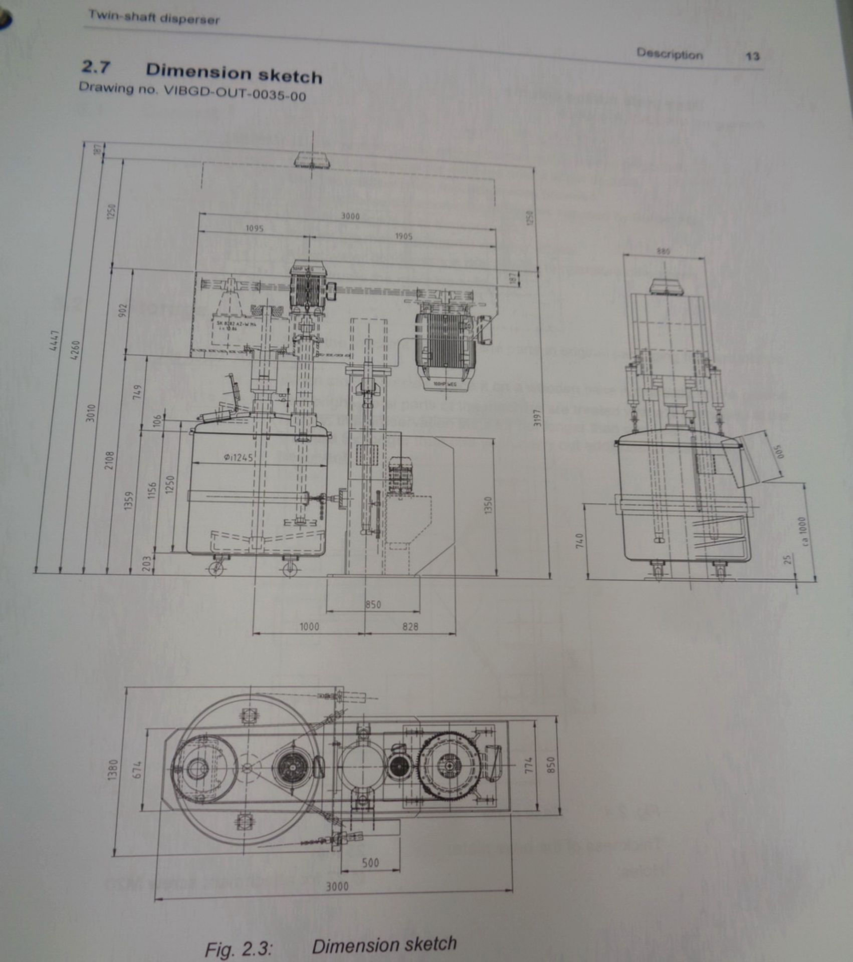 Buhler Dual Shaft 100 HP/30 HP Vacuum Hi-Low Disperser, Model SEM-TS-100/30-V, S/N 10525607 - Image 15 of 15