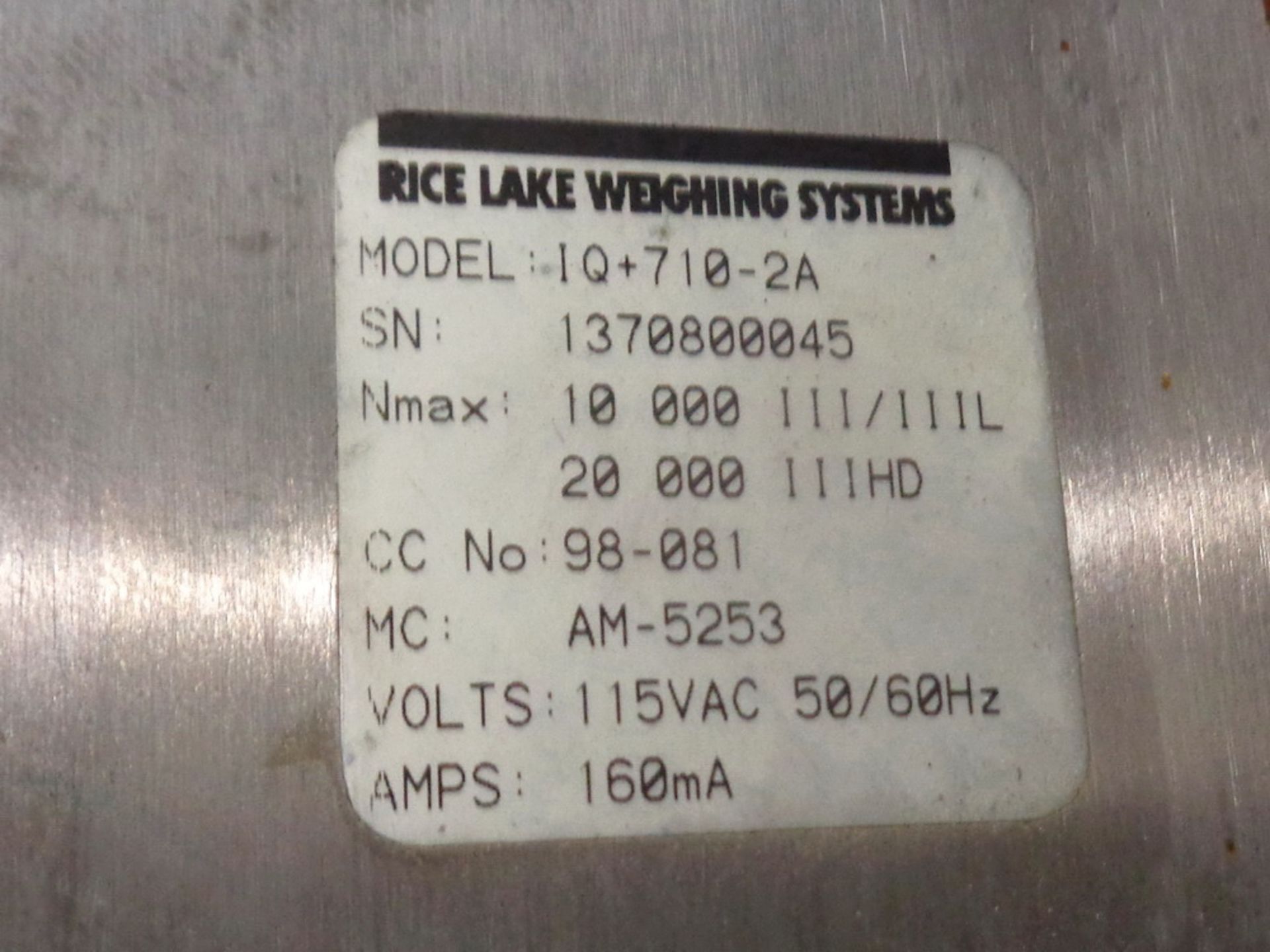 Rice Lake 48" x 48" Warehouse Digital Platform Scale, Model IQ + 710-2A, S/N 1370800045 - Image 3 of 3